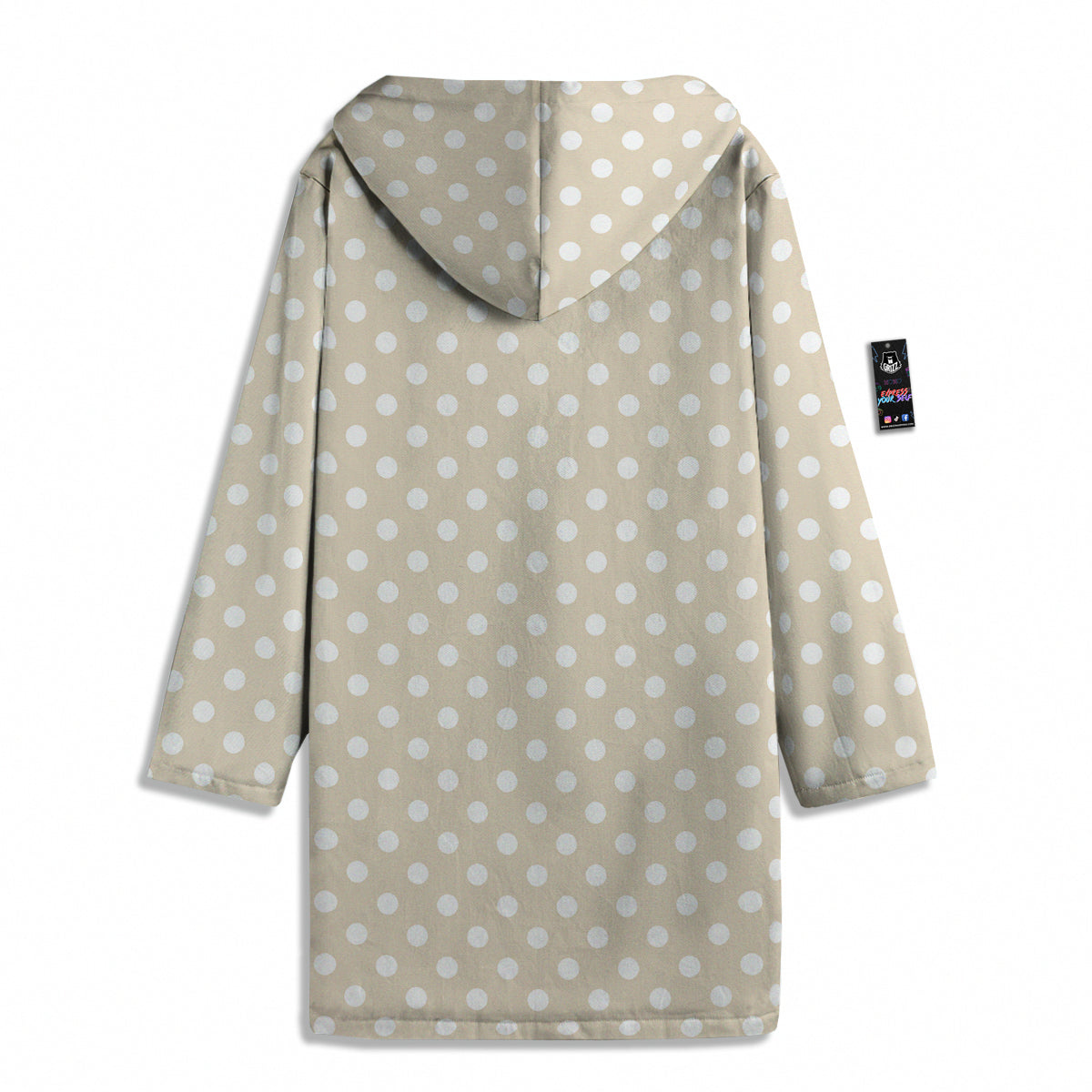 Polka Dot White And Beige Print Pattern Men's Windbreaker Jacket-grizzshop