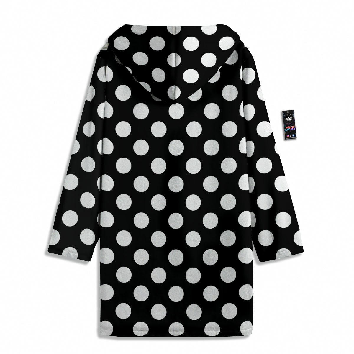 Polka Dot White And Black Print Pattern Men's Windbreaker Jacket-grizzshop
