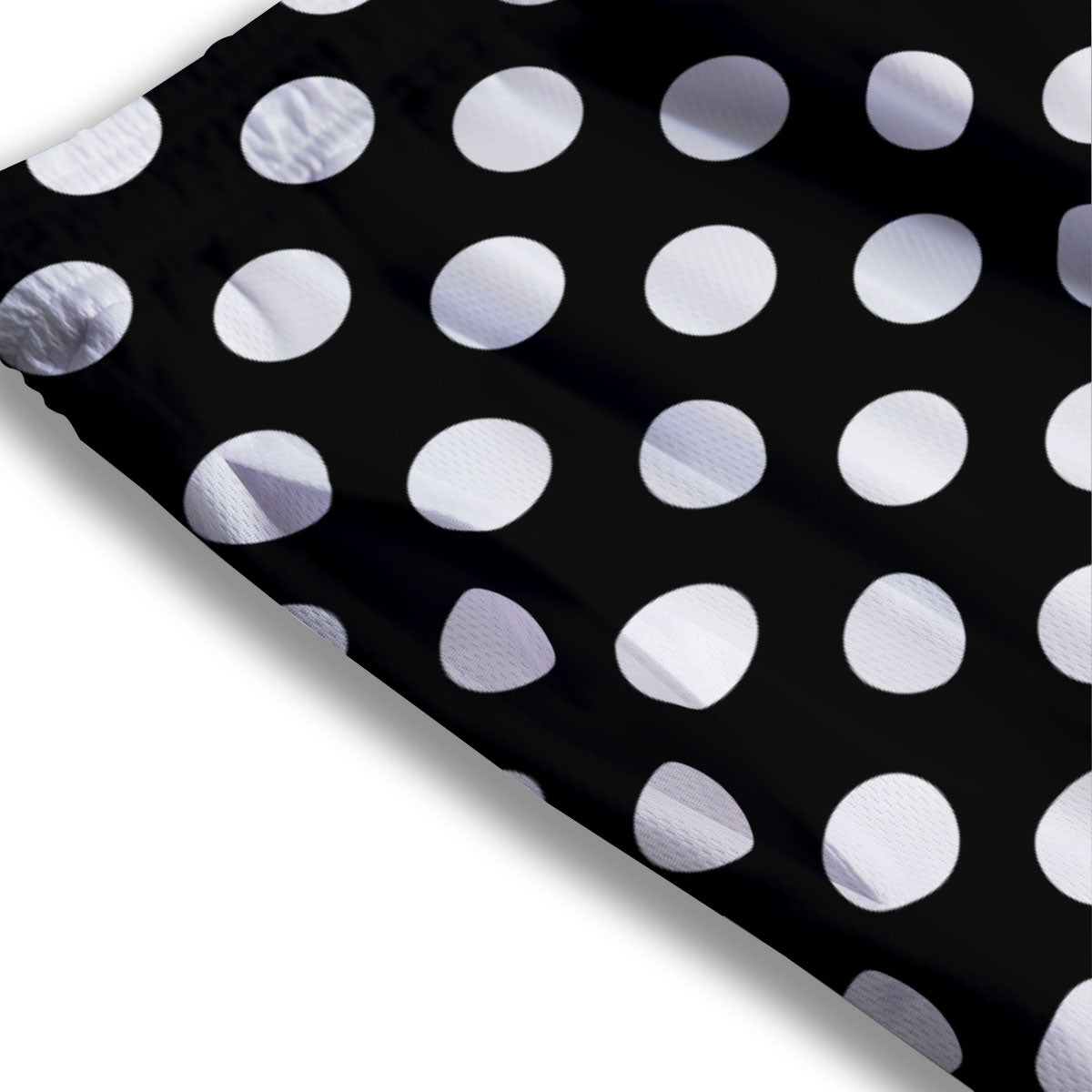 Polka Dot White And Black Print Pattern Mesh Shorts