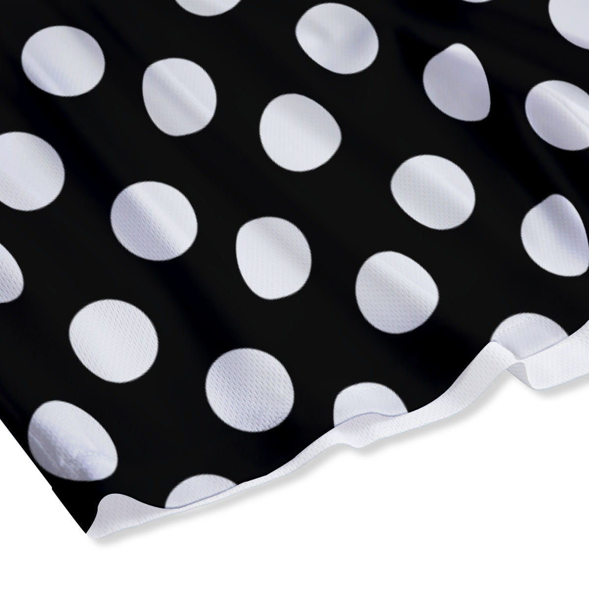 Polka Dot White And Black Print Pattern Mesh Shorts