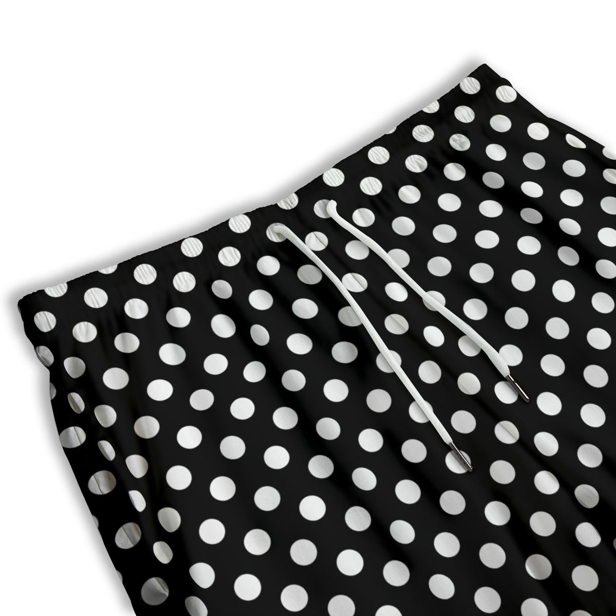 Polka Dot White And Black Style Print Pattern Men's Athletic Shorts