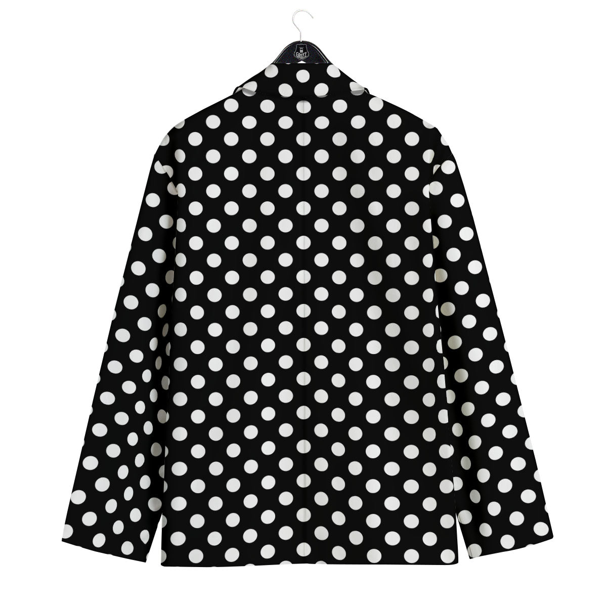 Polka Dot White And Black Style Print Pattern Men's Sport Coat-grizzshop