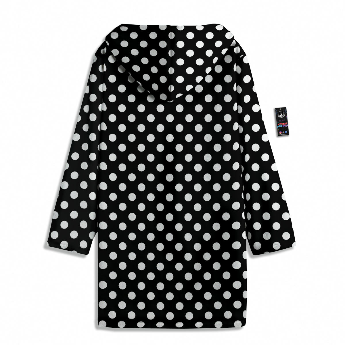 Polka Dot White And Black Style Print Pattern Men's Windbreaker Jacket-grizzshop