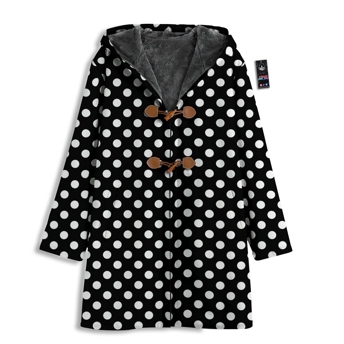 Polka Dot White And Black Style Print Pattern Men's Windbreaker Jacket-grizzshop