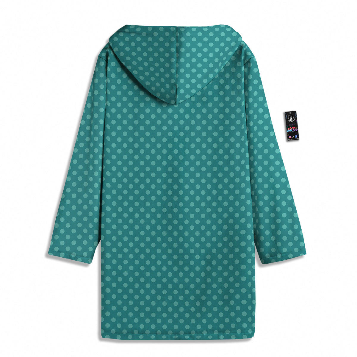 Polka Dot White And Cyan Print Pattern Men's Windbreaker Jacket-grizzshop
