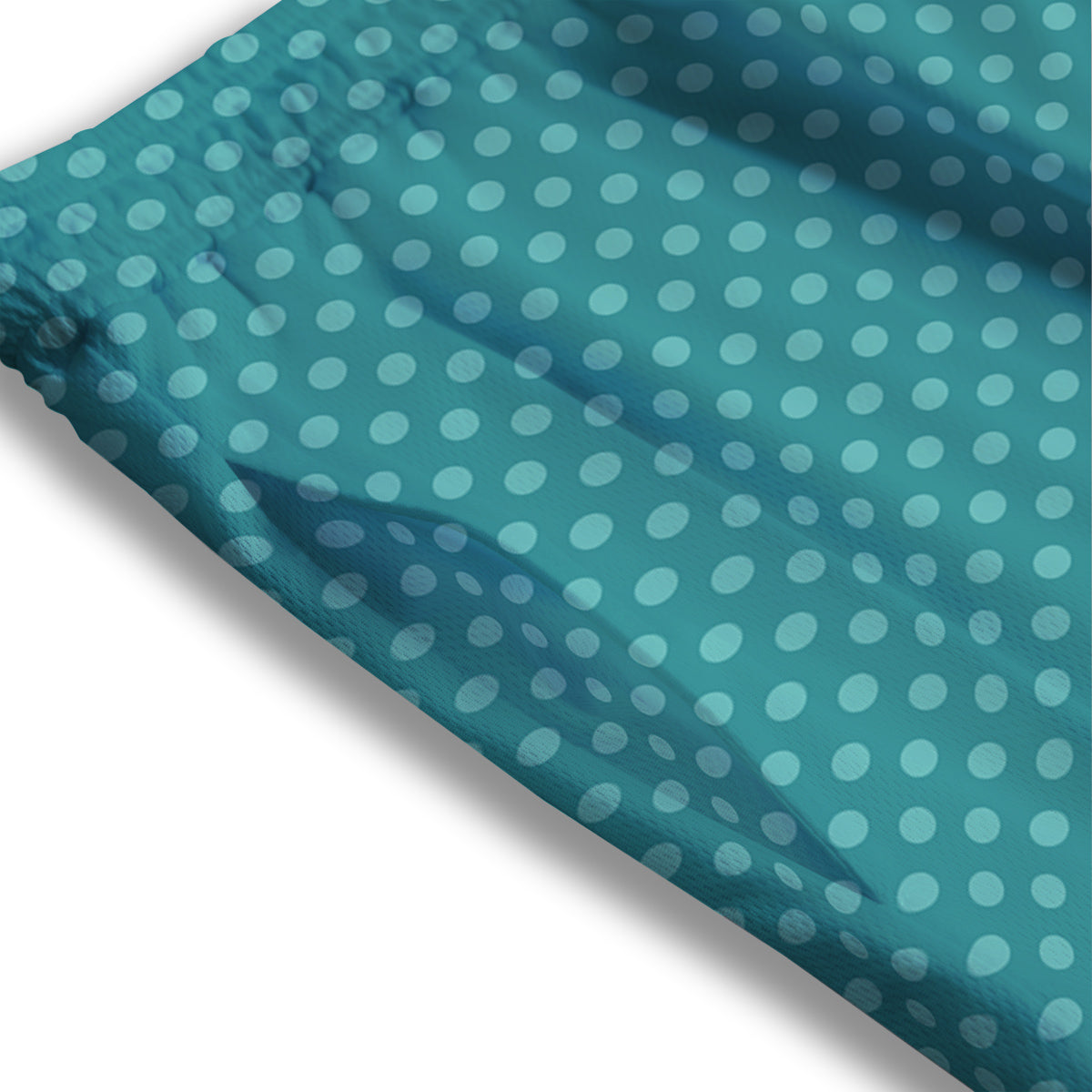 Polka Dot White And Cyan Print Pattern Mesh Shorts