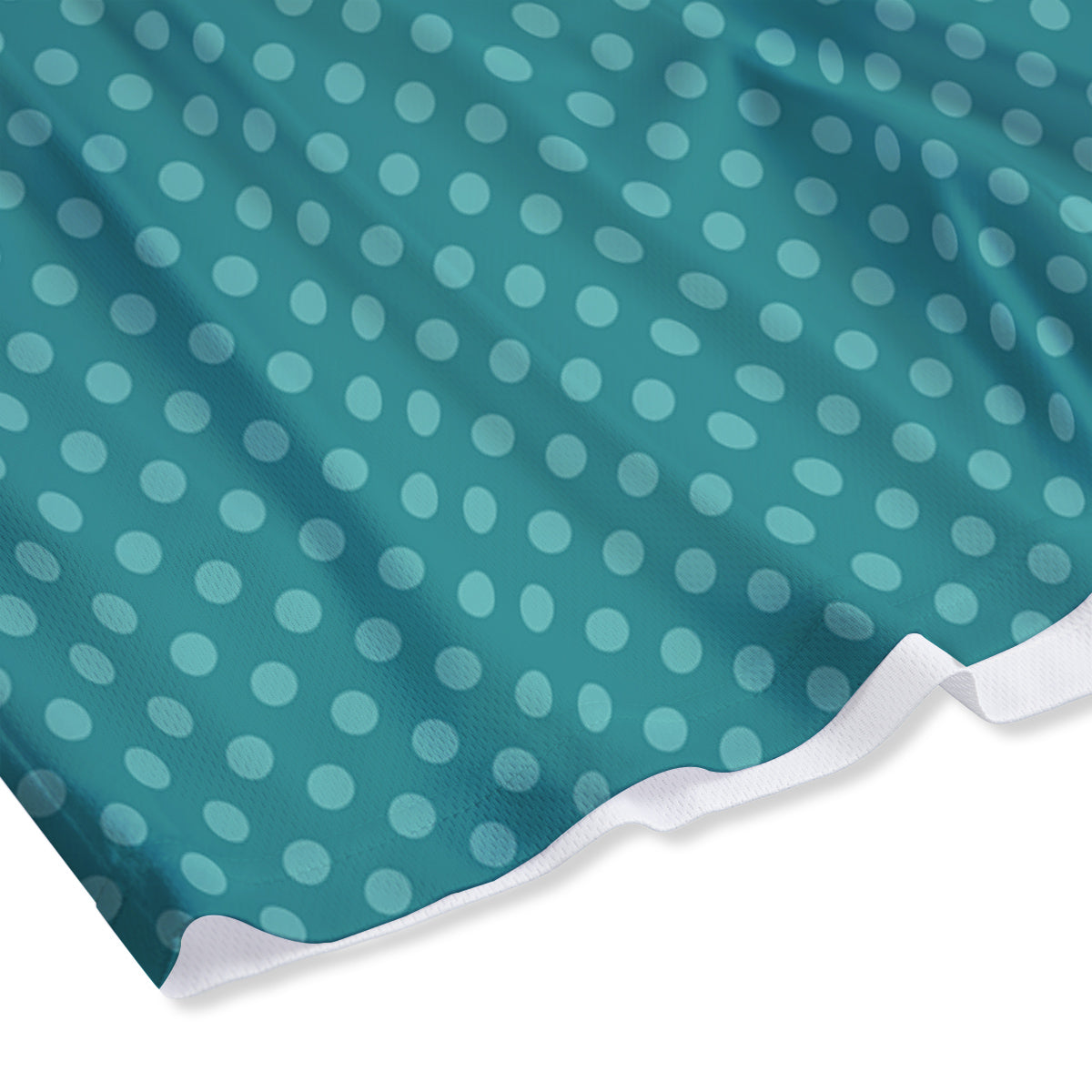 Polka Dot White And Cyan Print Pattern Mesh Shorts