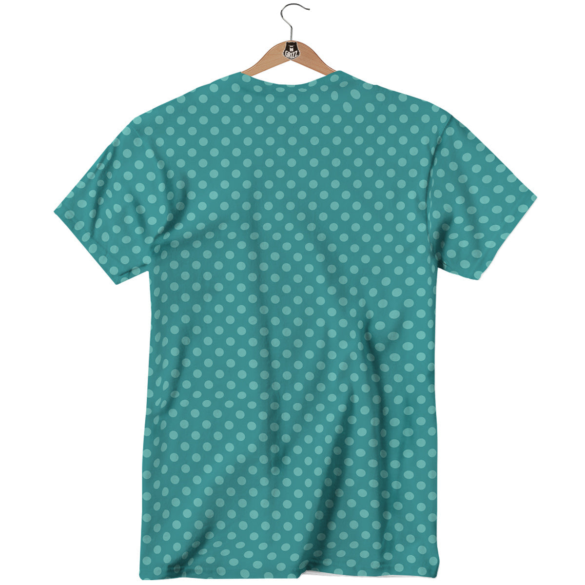 Polka Dot White And Cyan Print Pattern T-Shirt-grizzshop