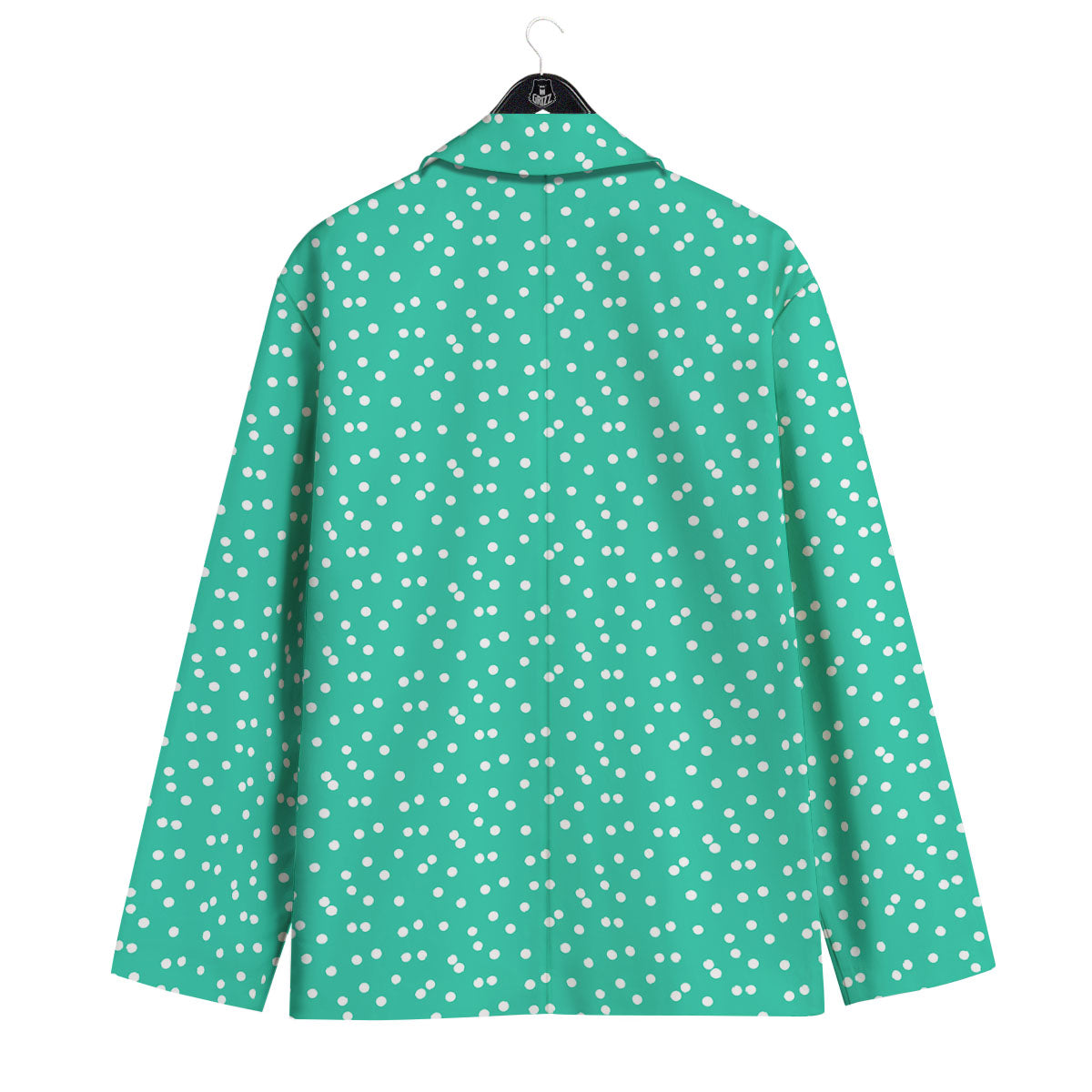 Polka Dot White And Green Print Pattern Men's Sport Coat-grizzshop