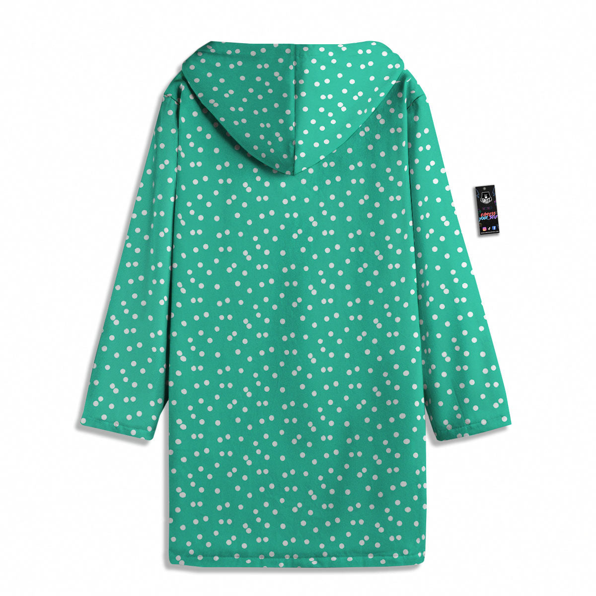 Polka Dot White And Green Print Pattern Men's Windbreaker Jacket-grizzshop
