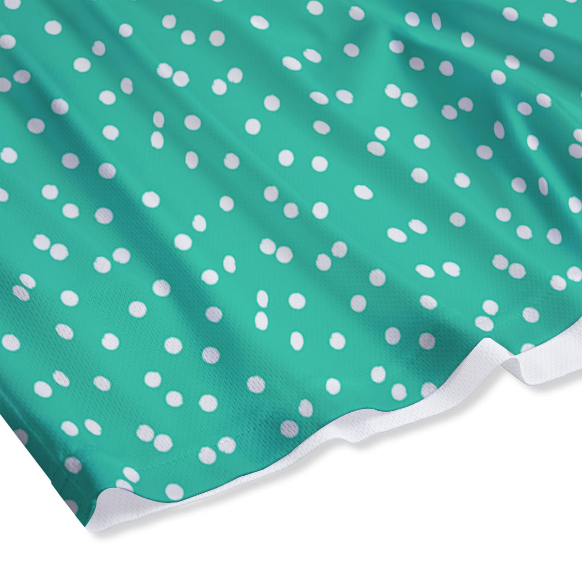 Polka Dot White And Green Print Pattern Mesh Shorts