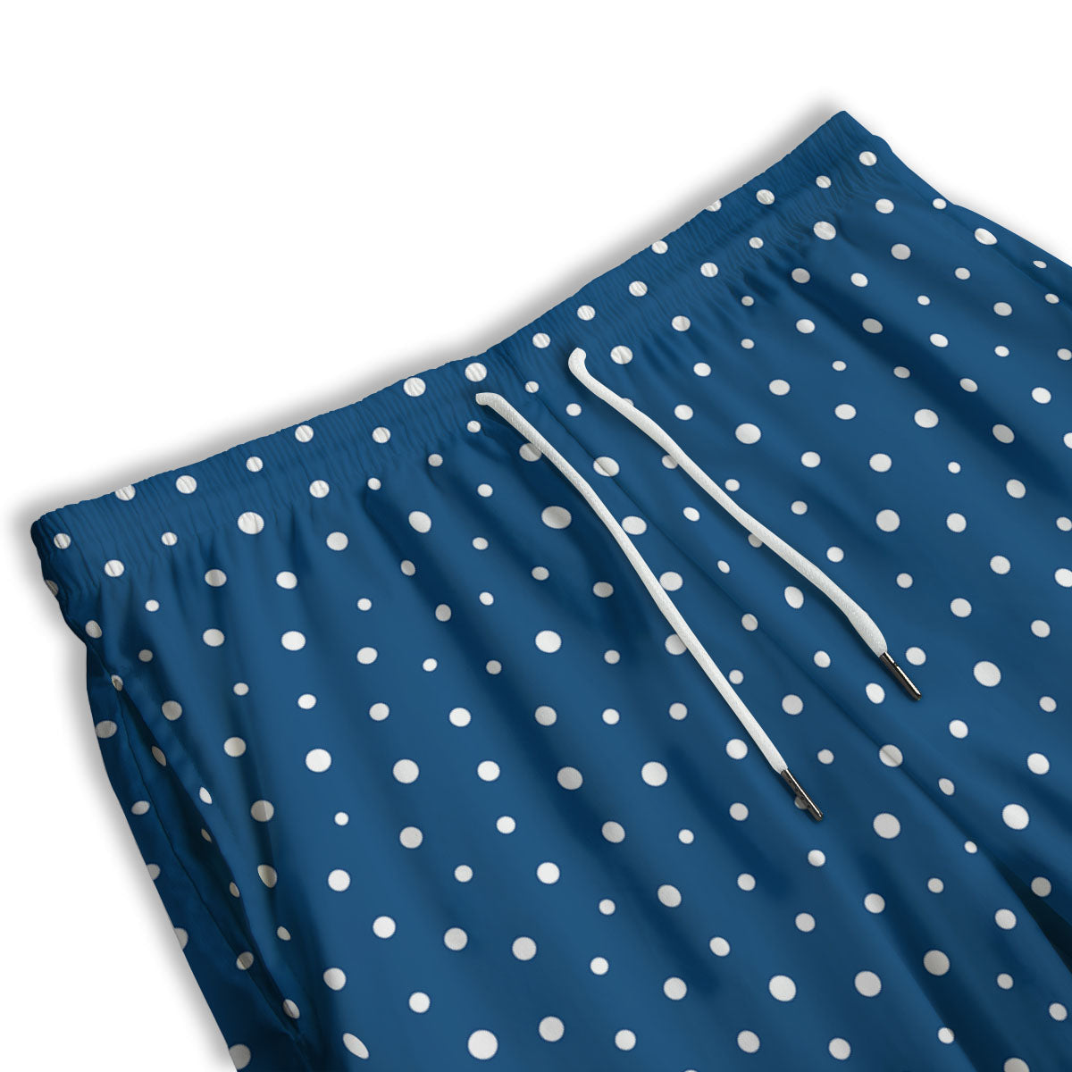 Polka Dot White And Navy Print Pattern Men's Athletic Shorts