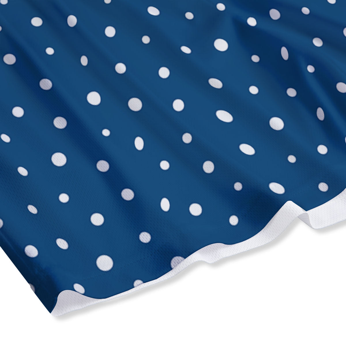 Polka Dot White And Navy Print Pattern Mesh Shorts