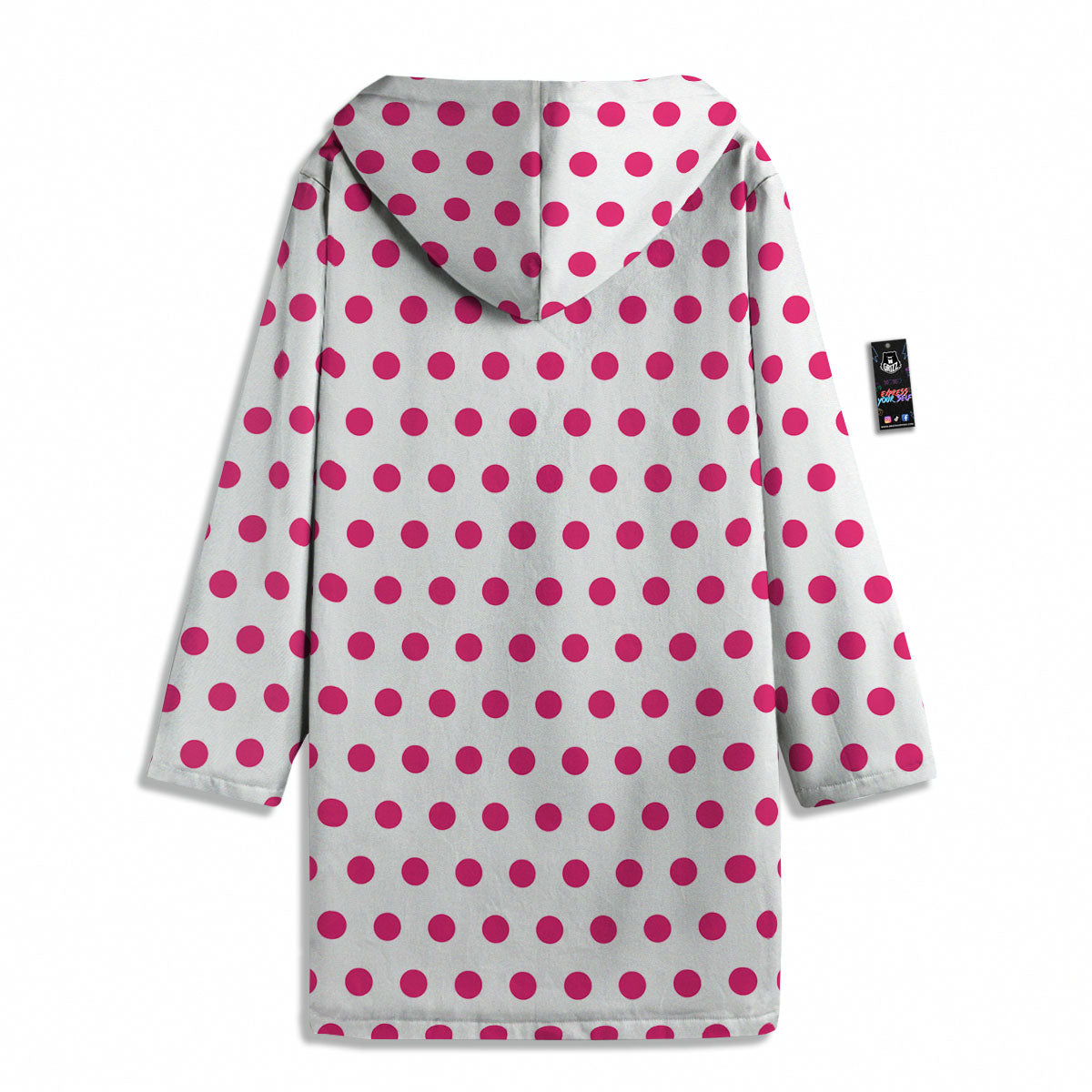 Polka Dot White And Pink Print Pattern Men's Windbreaker Jacket-grizzshop
