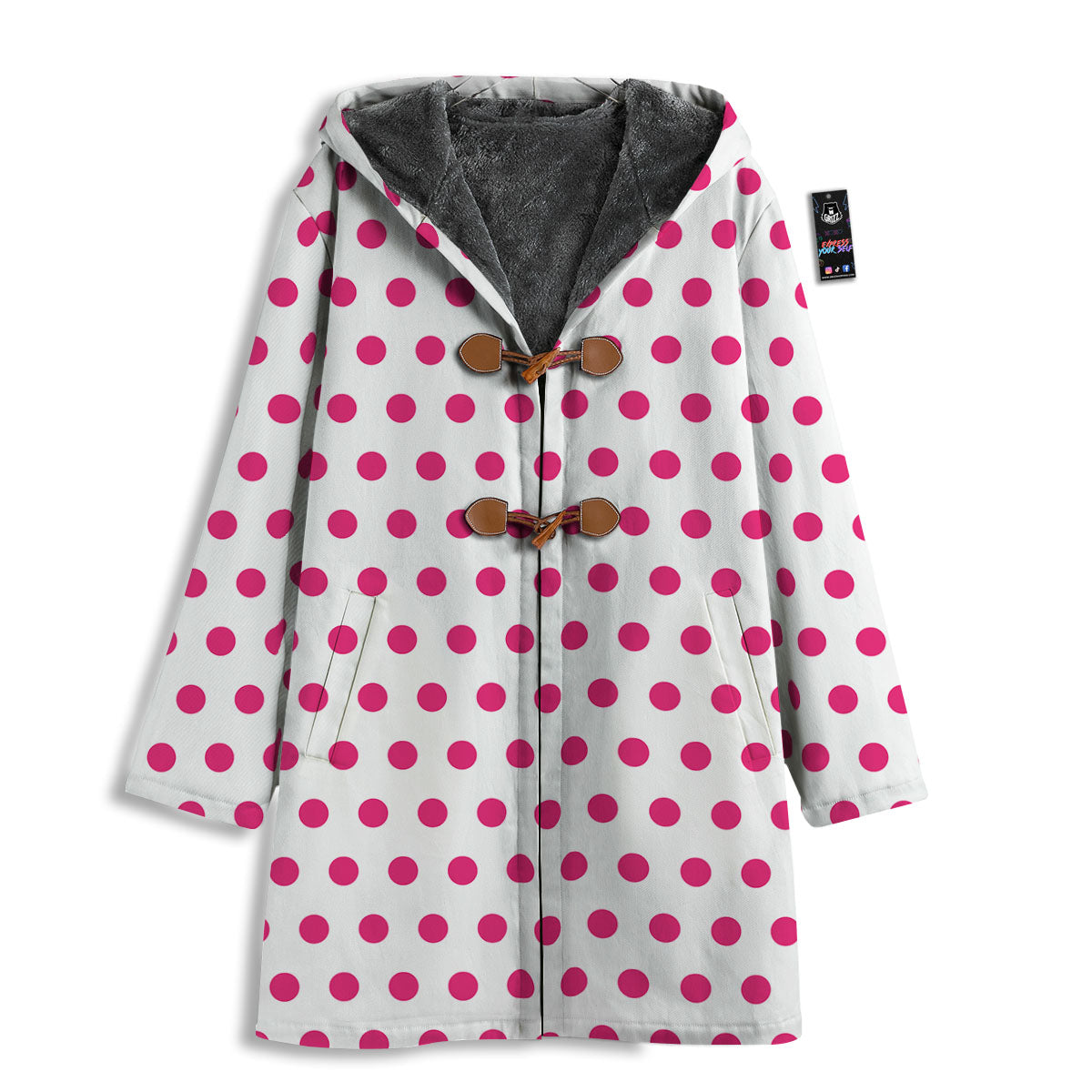 Polka Dot White And Pink Print Pattern Men's Windbreaker Jacket-grizzshop