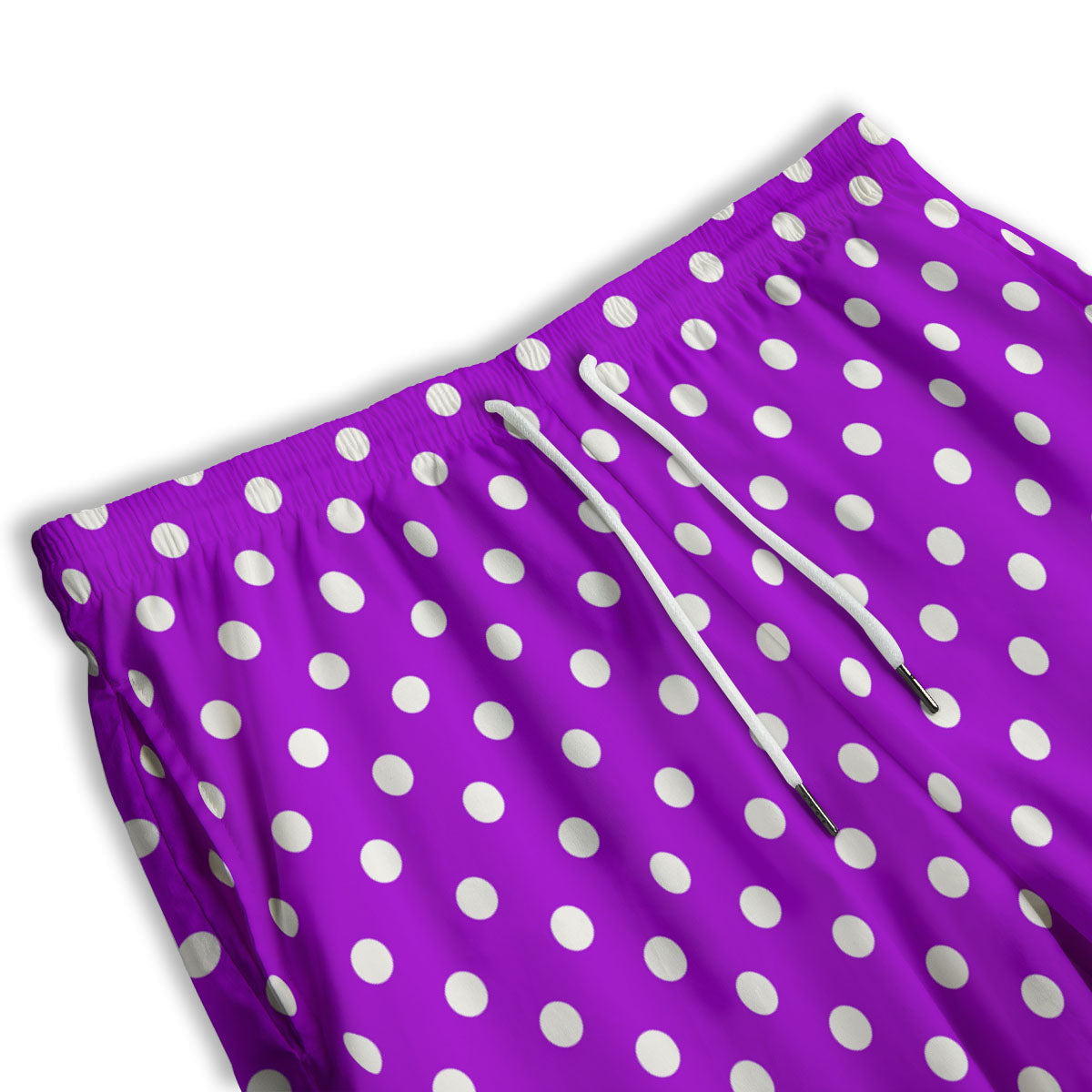 Polka Dot White And Purple Print Pattern Men's Athletic Shorts