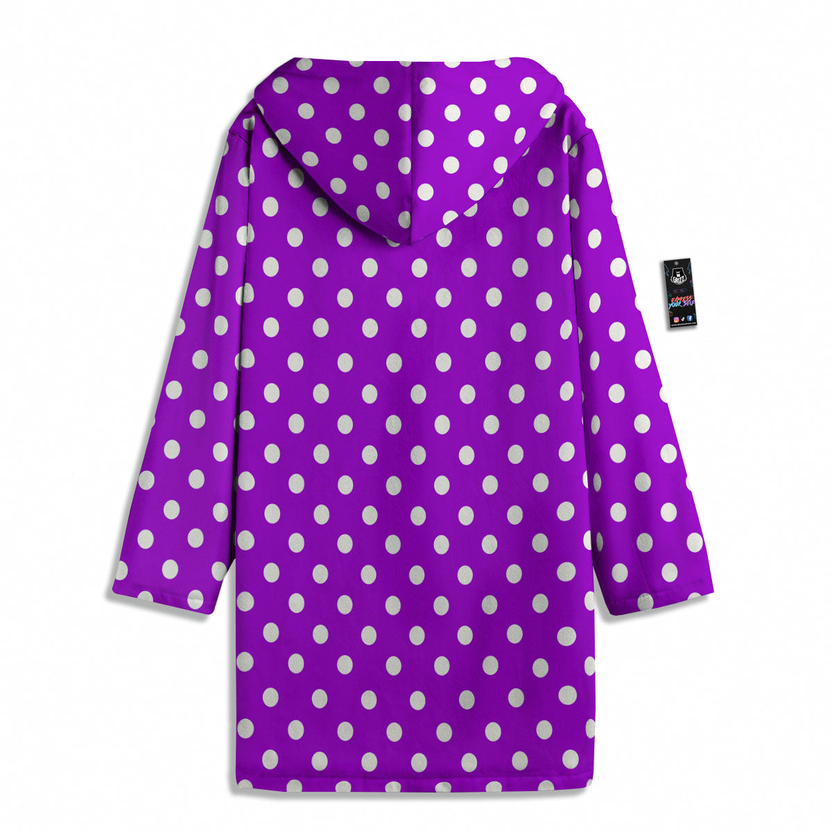 Polka Dot White And Purple Print Pattern Men's Windbreaker Jacket-grizzshop