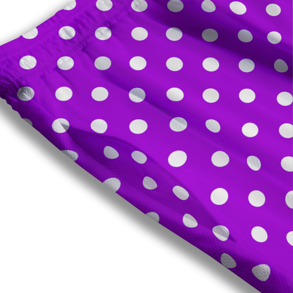 Polka Dot White And Purple Print Pattern Mesh Shorts