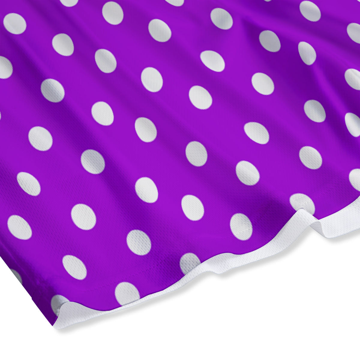 Polka Dot White And Purple Print Pattern Mesh Shorts
