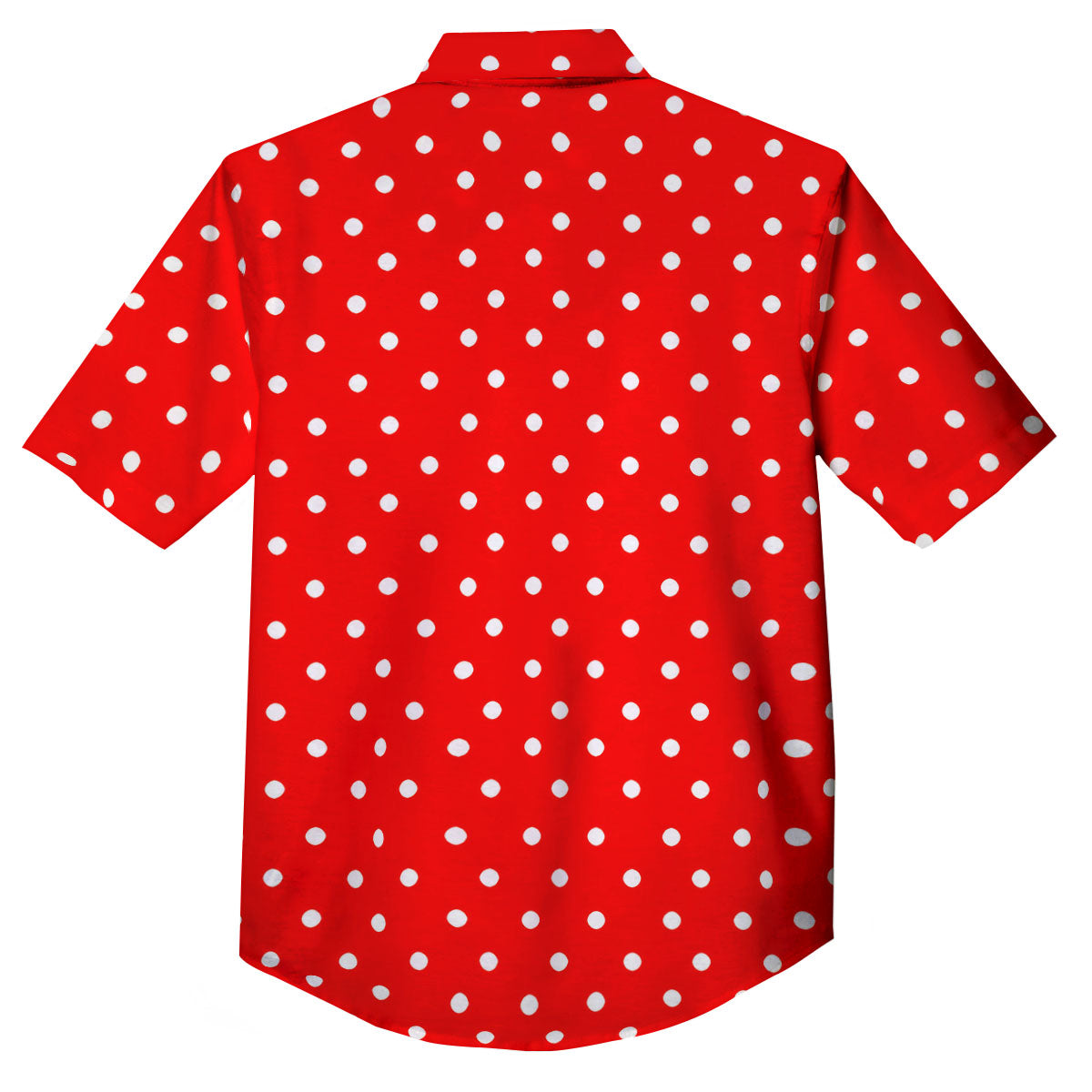 Polka Dot White And Red Print Button Up Shirt-grizzshop