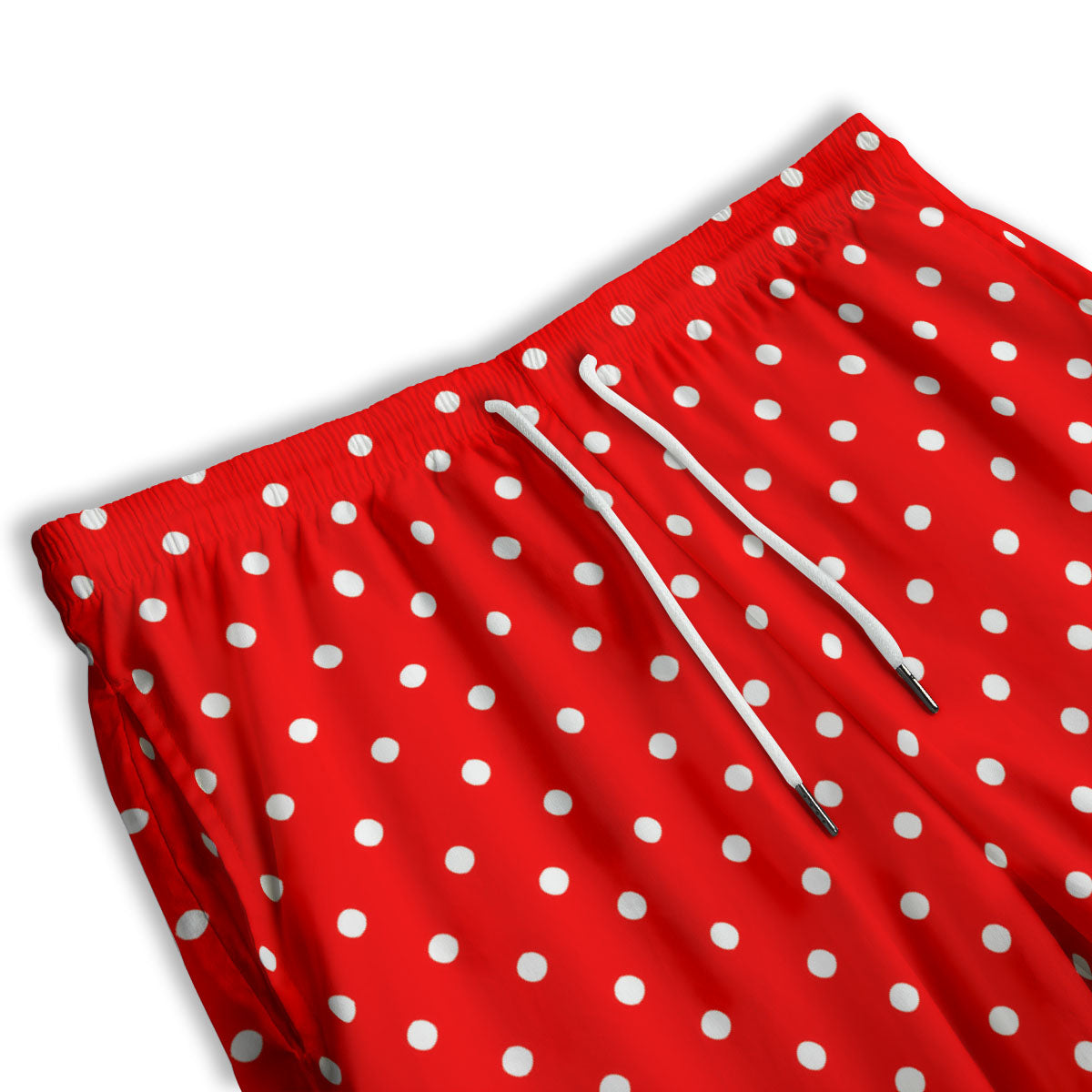 Polka Dot White And Red Print Men's Athletic Shorts
