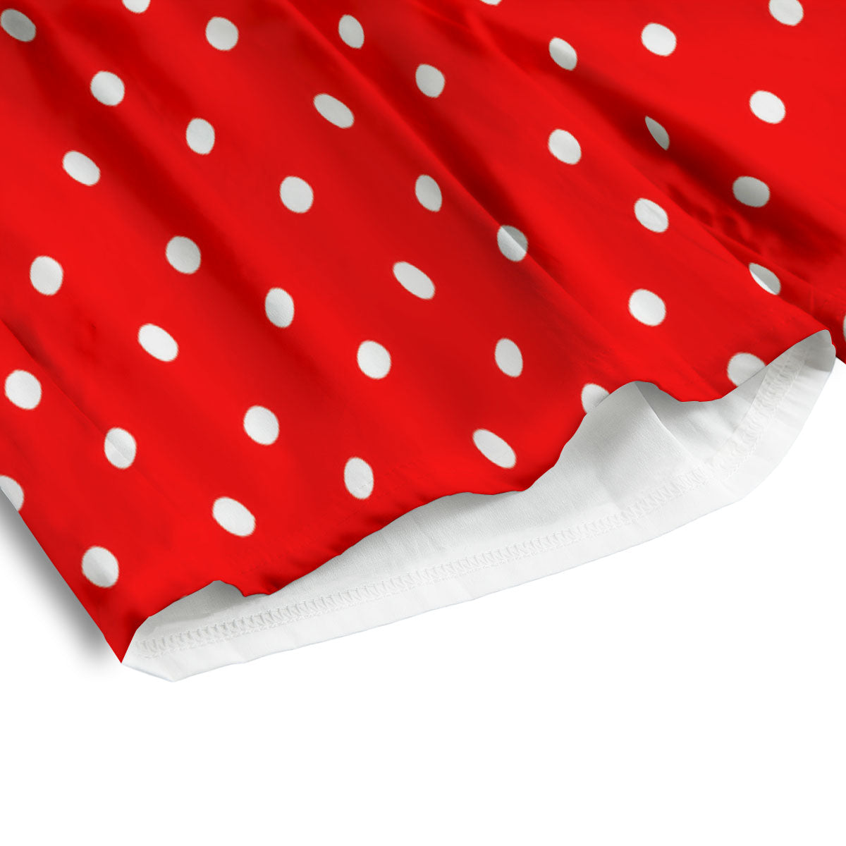 Polka Dot White And Red Print Men's Athletic Shorts