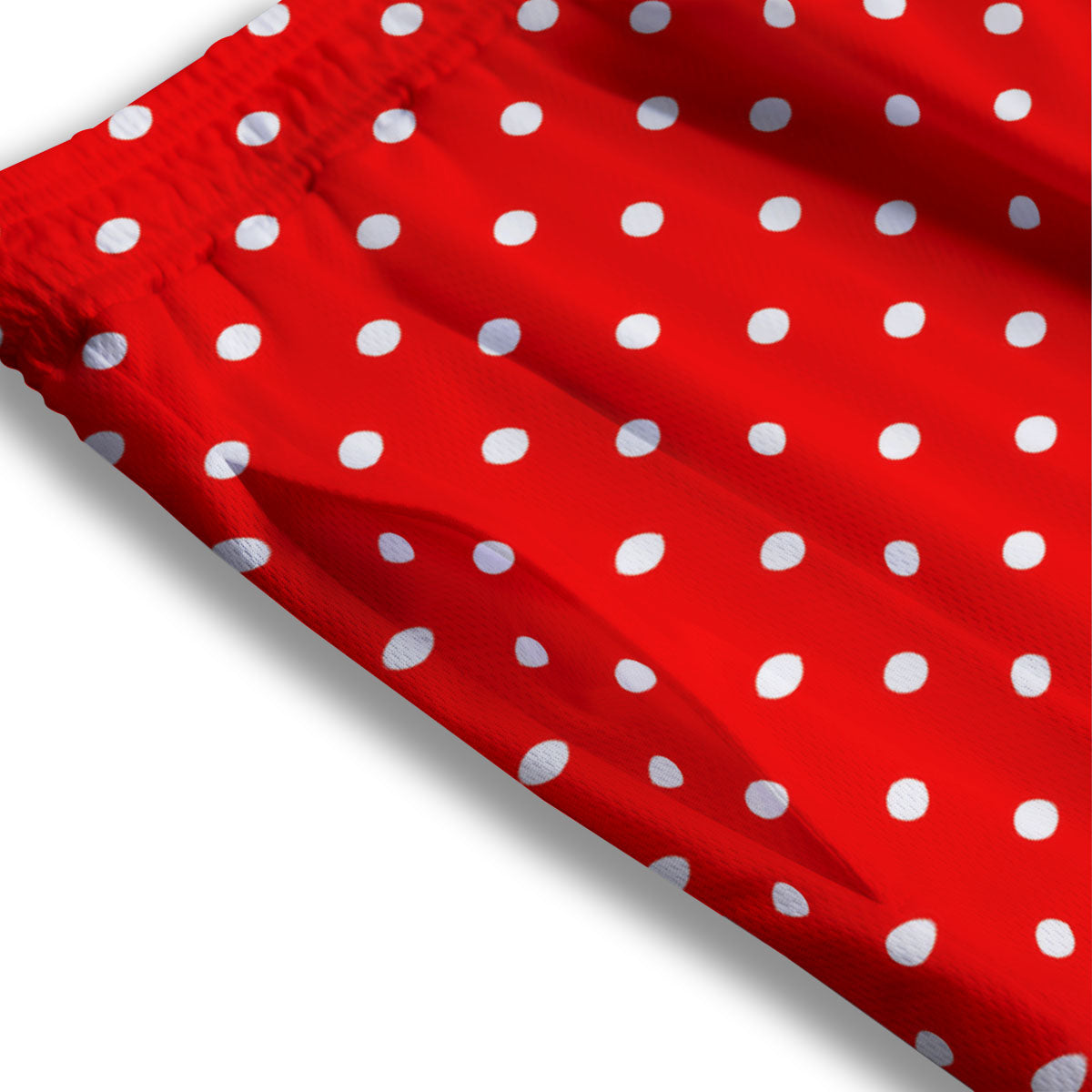 Polka Dot White And Red Print Mesh Shorts