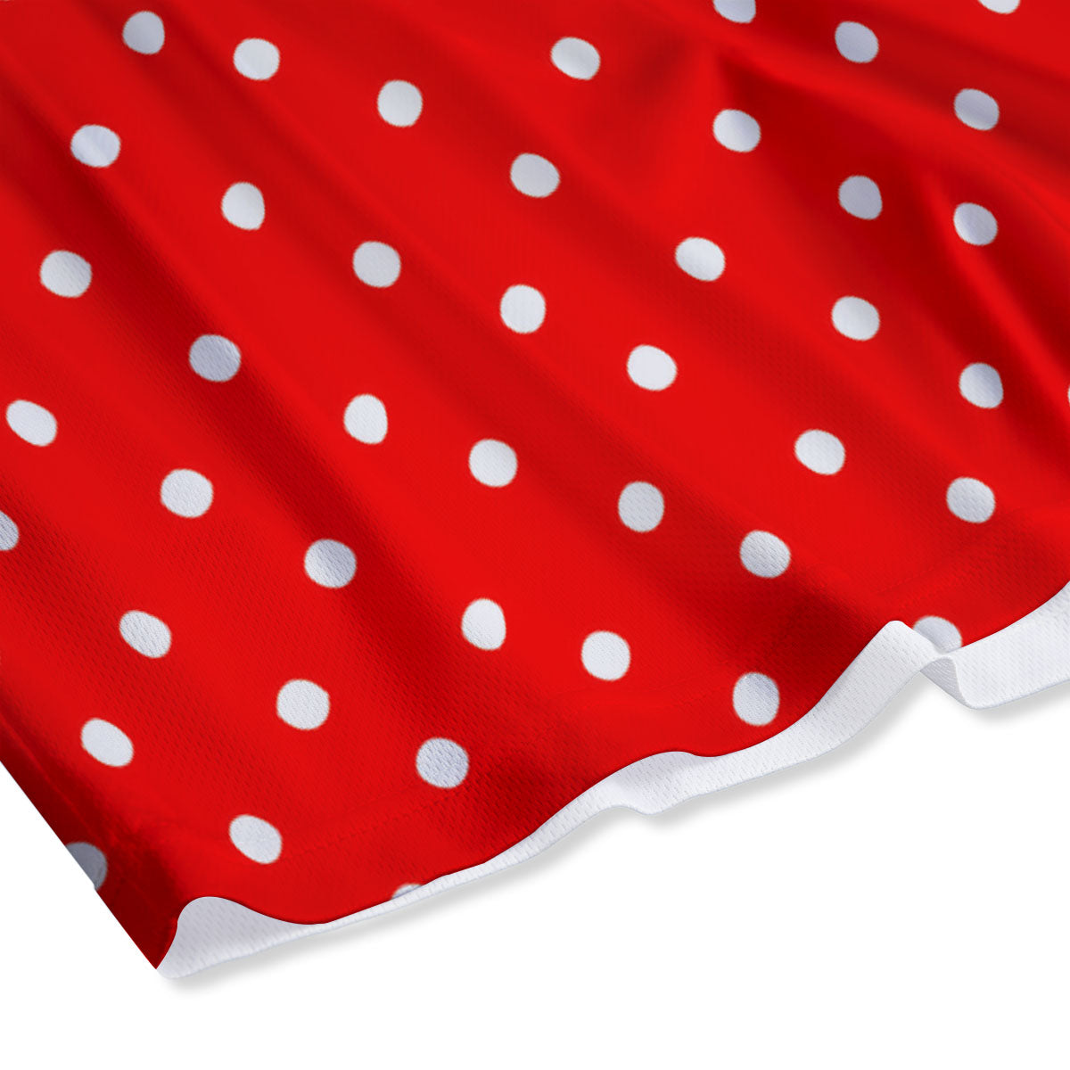 Polka Dot White And Red Print Mesh Shorts