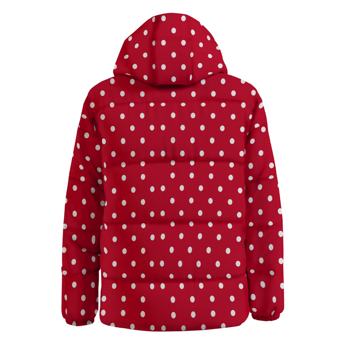 Polka Dot White And Red Print Pattern Down Jacket-grizzshop