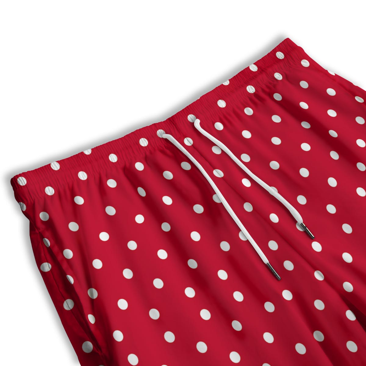 Polka Dot White And Red Print Pattern Men's Athletic Shorts