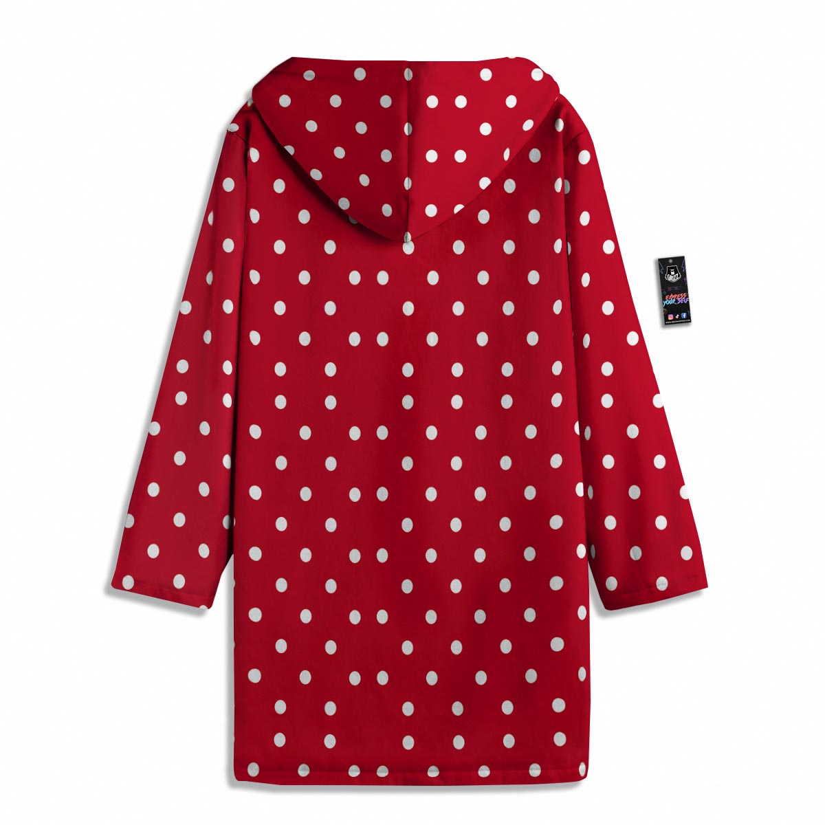Polka Dot White And Red Print Pattern Men's Windbreaker Jacket-grizzshop
