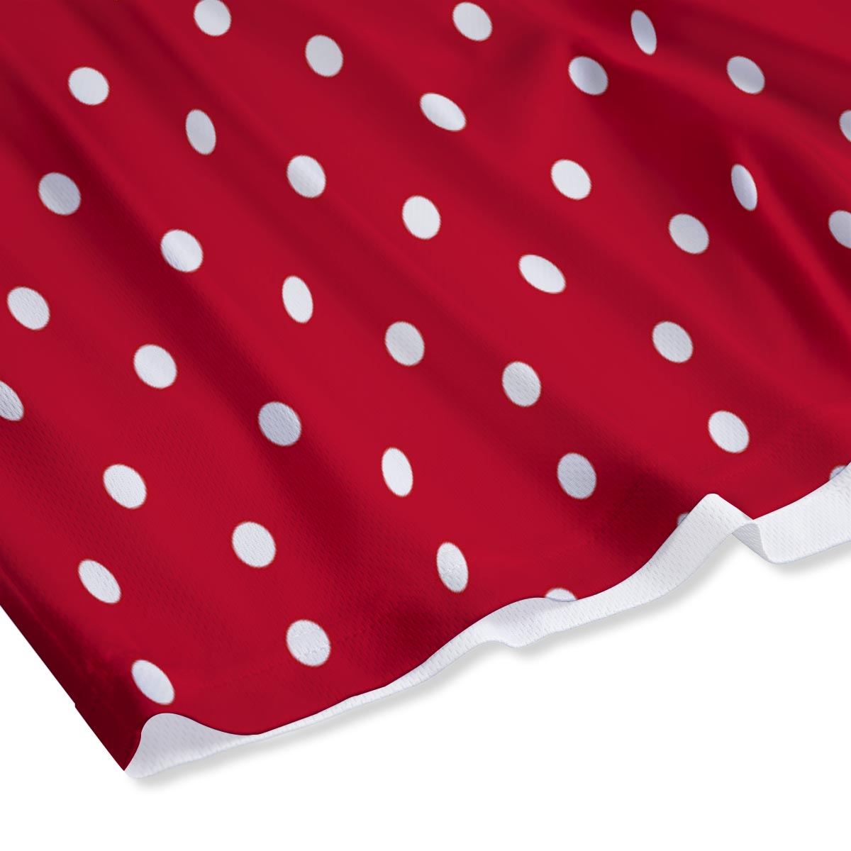 Polka Dot White And Red Print Pattern Mesh Shorts