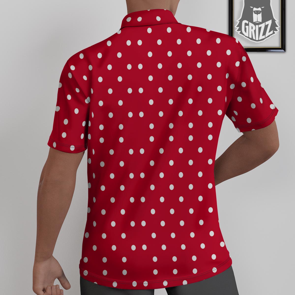 Polka Dot White And Red Print Pattern Untucked Shirts-grizzshop