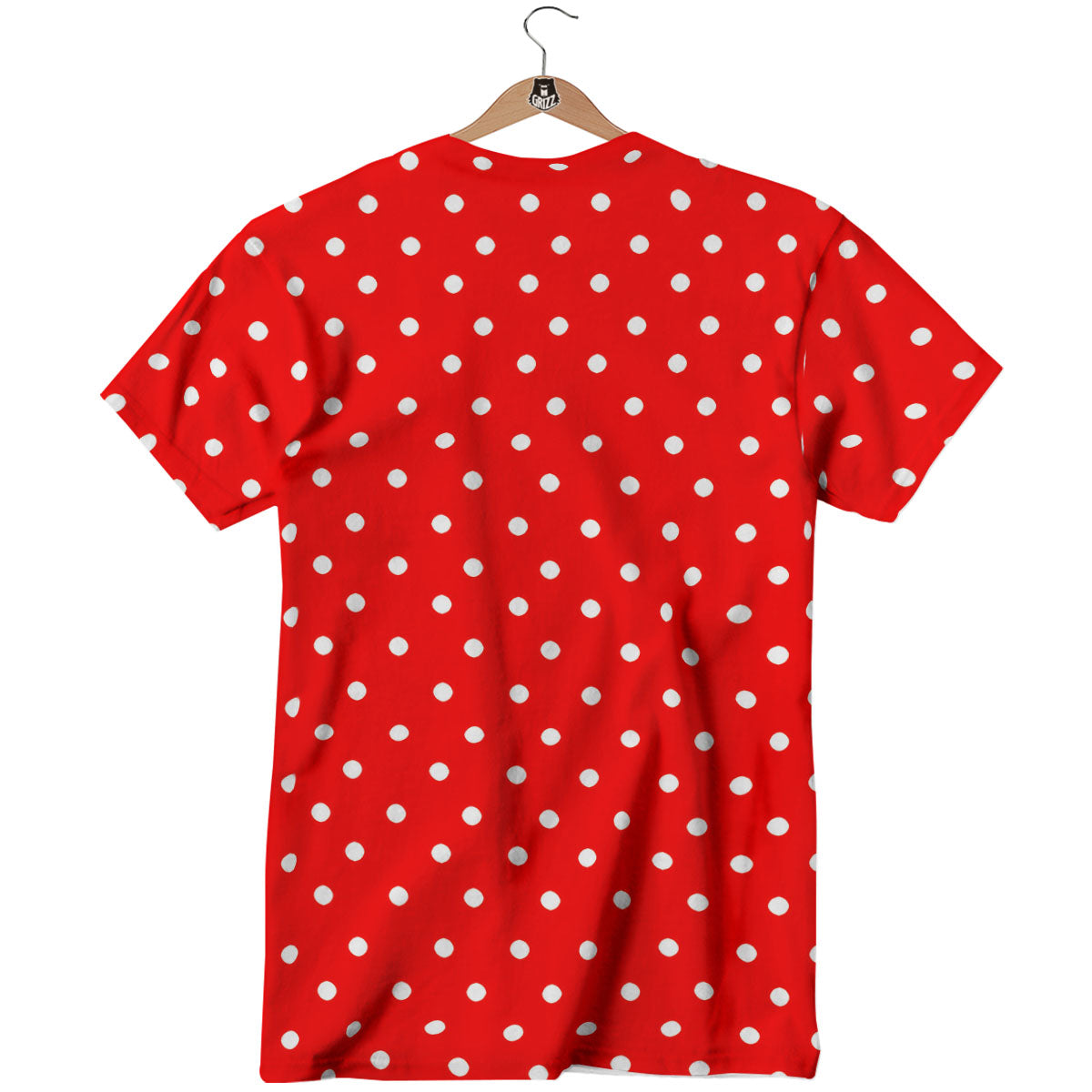 Polka Dot White And Red Print T-Shirt-grizzshop