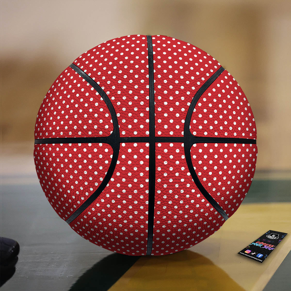 Polka Dot Christmas Print Pattern Basketball