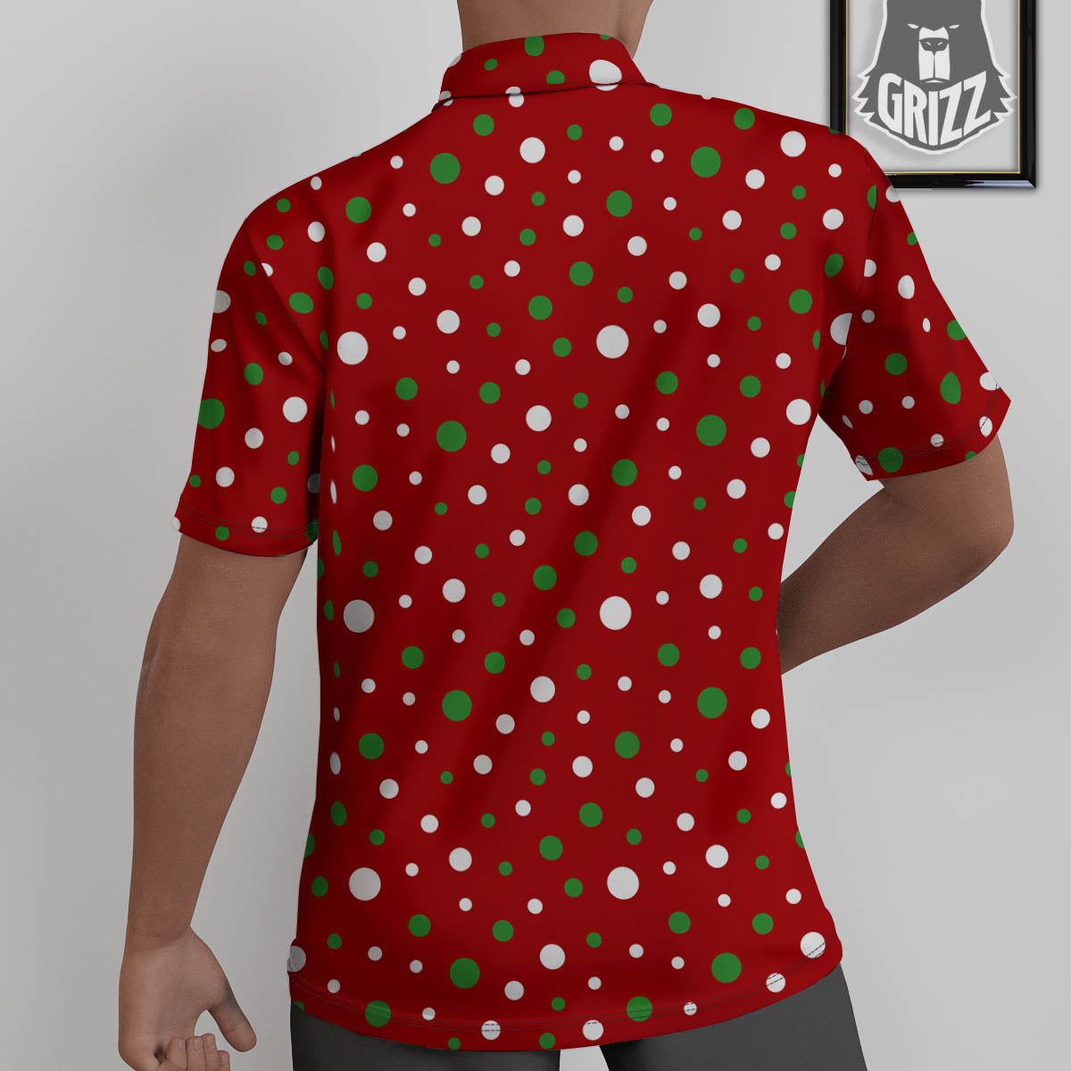 Polka Dot Christmas Style Print Pattern Untucked Shirts-grizzshop