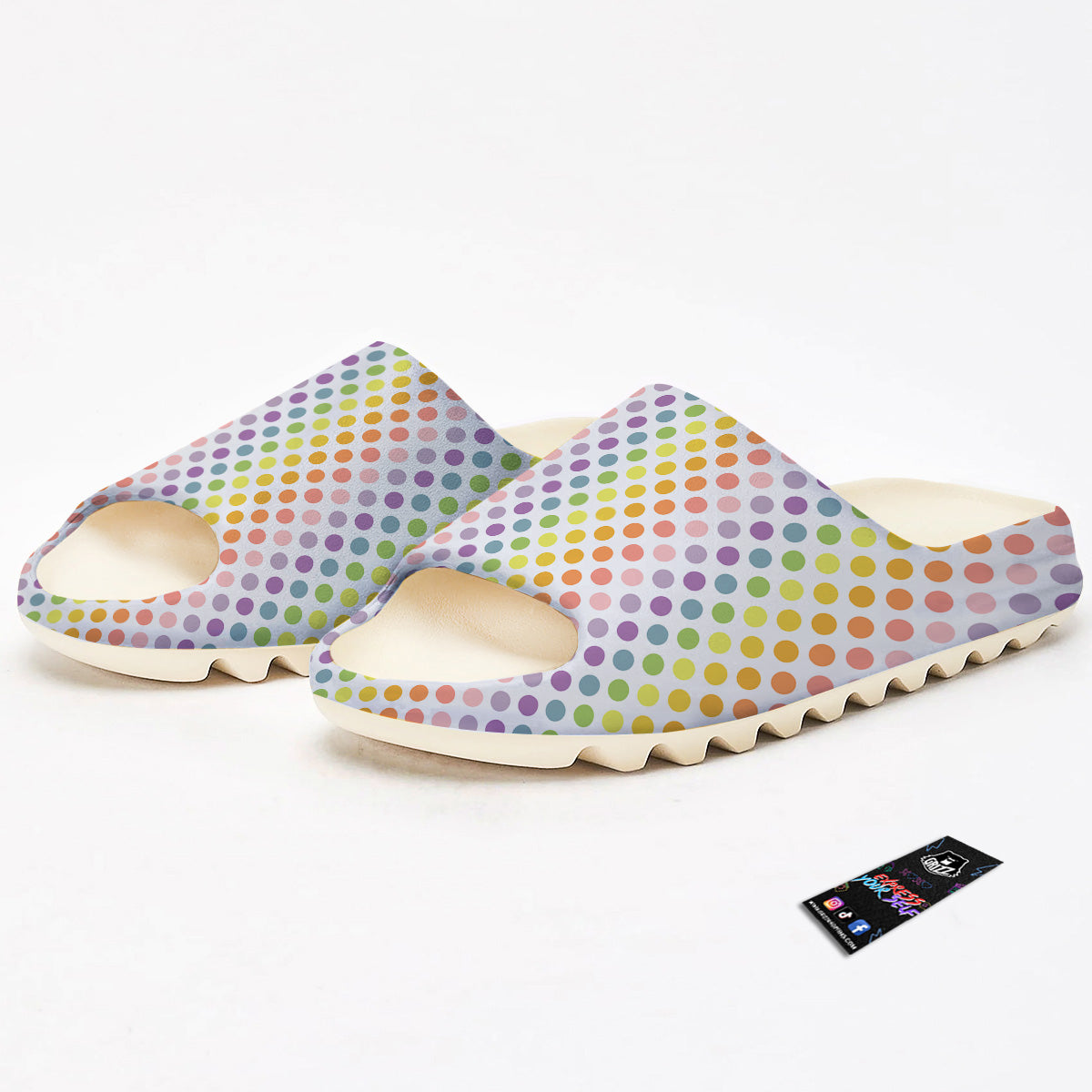 Polka Dot Colors Rainbow Print Pattern Sandals-grizzshop