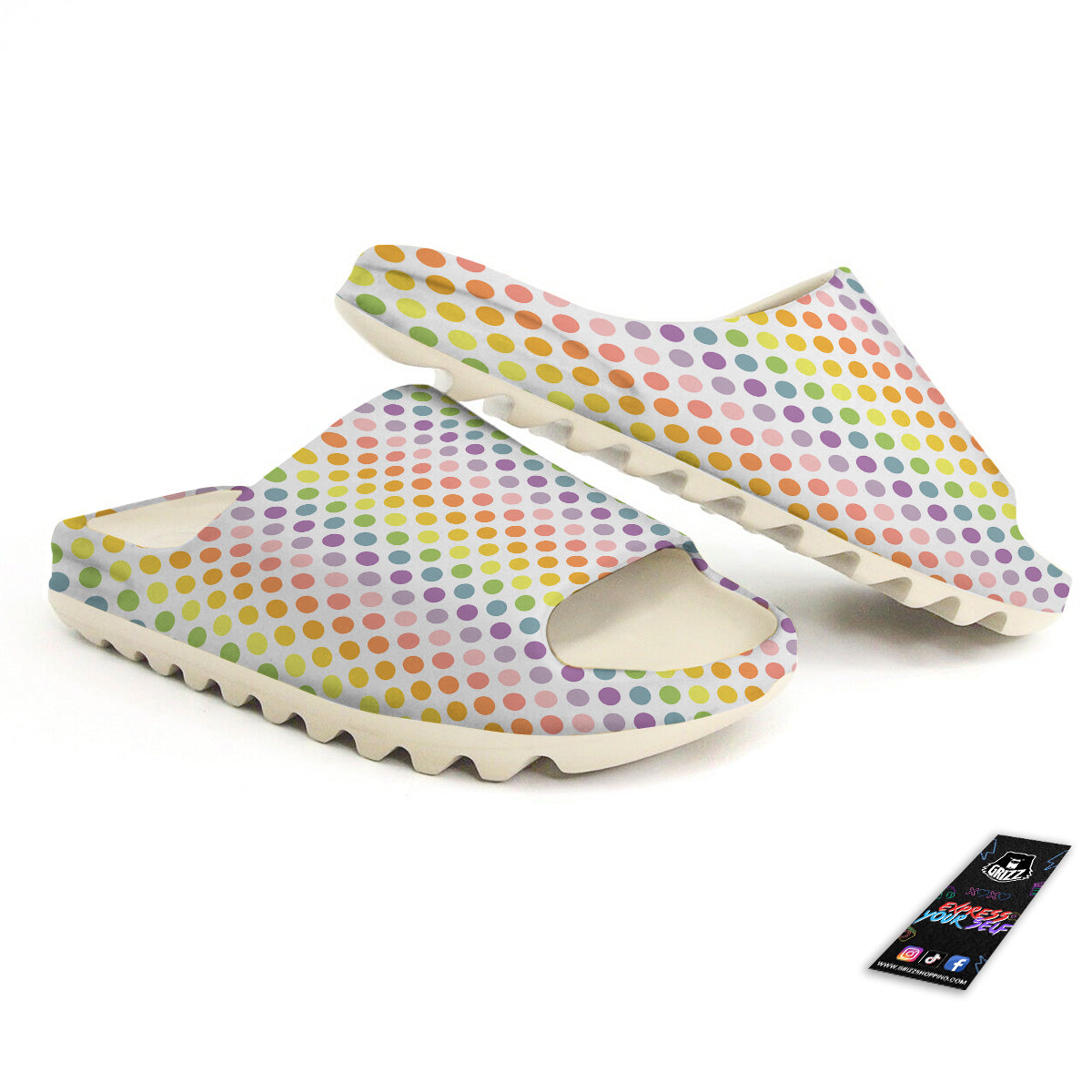 Polka Dot Colors Rainbow Print Pattern Sandals-grizzshop