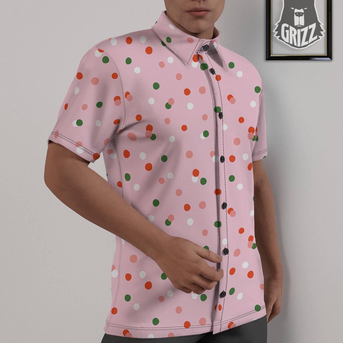 Polka Dot Merry Christmas Print Pattern Untucked Shirts-grizzshop