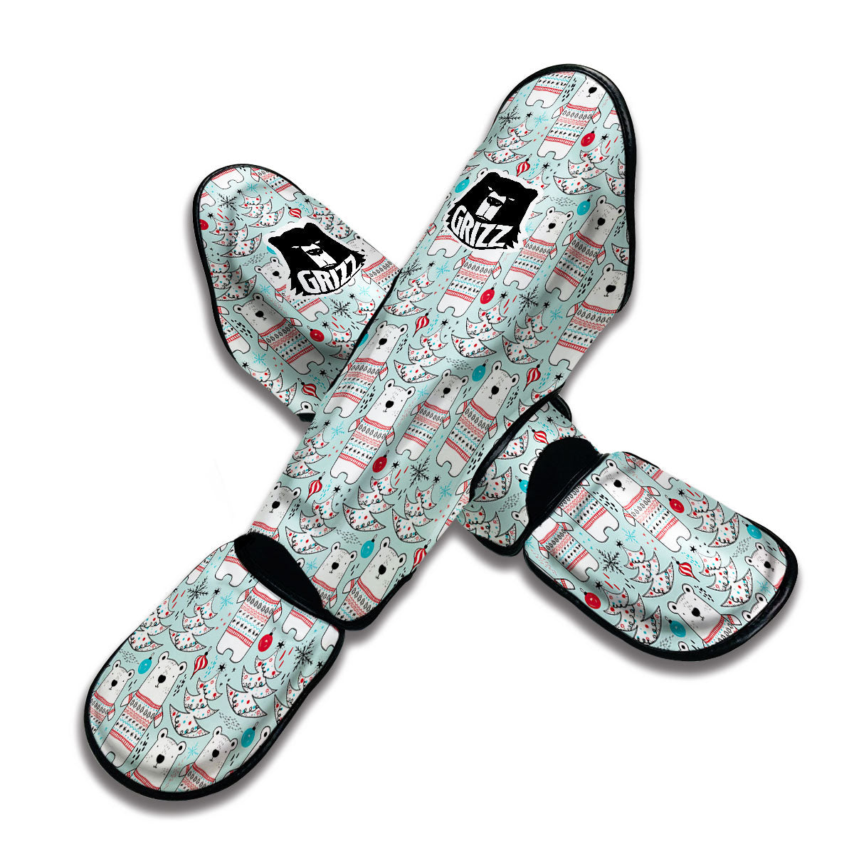 Polor Bear Christmas Muay Thai Shin Guards-grizzshop