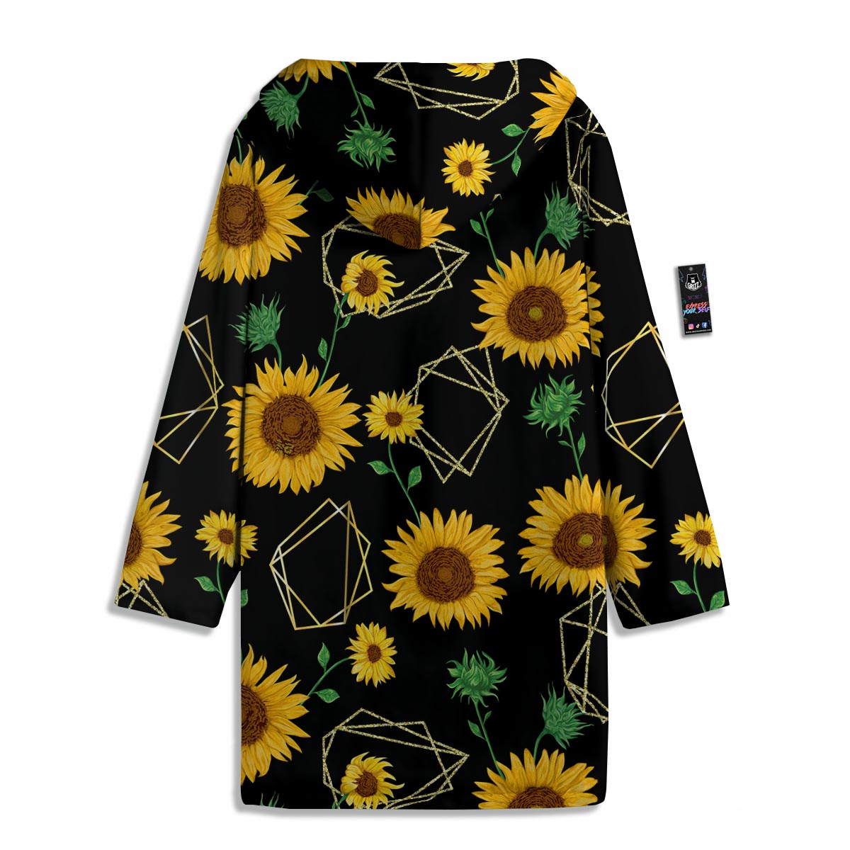 Polygonal Sunflower Print Pattern Men's Windbreaker Jacket-grizzshop
