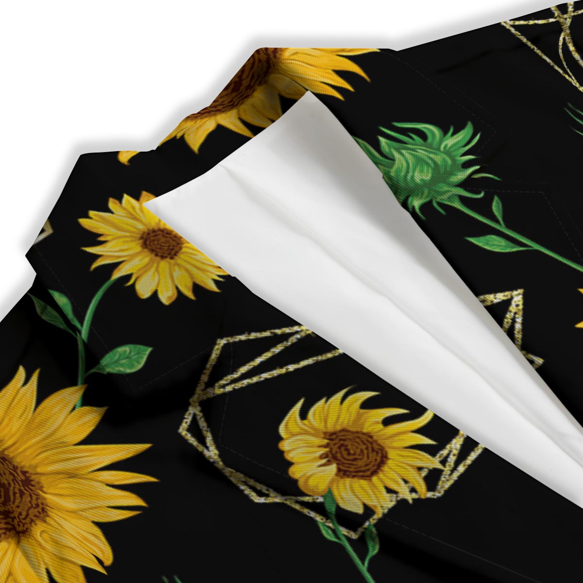 Polygonal Sunflower Print Pattern Women's Blazer-grizzshop