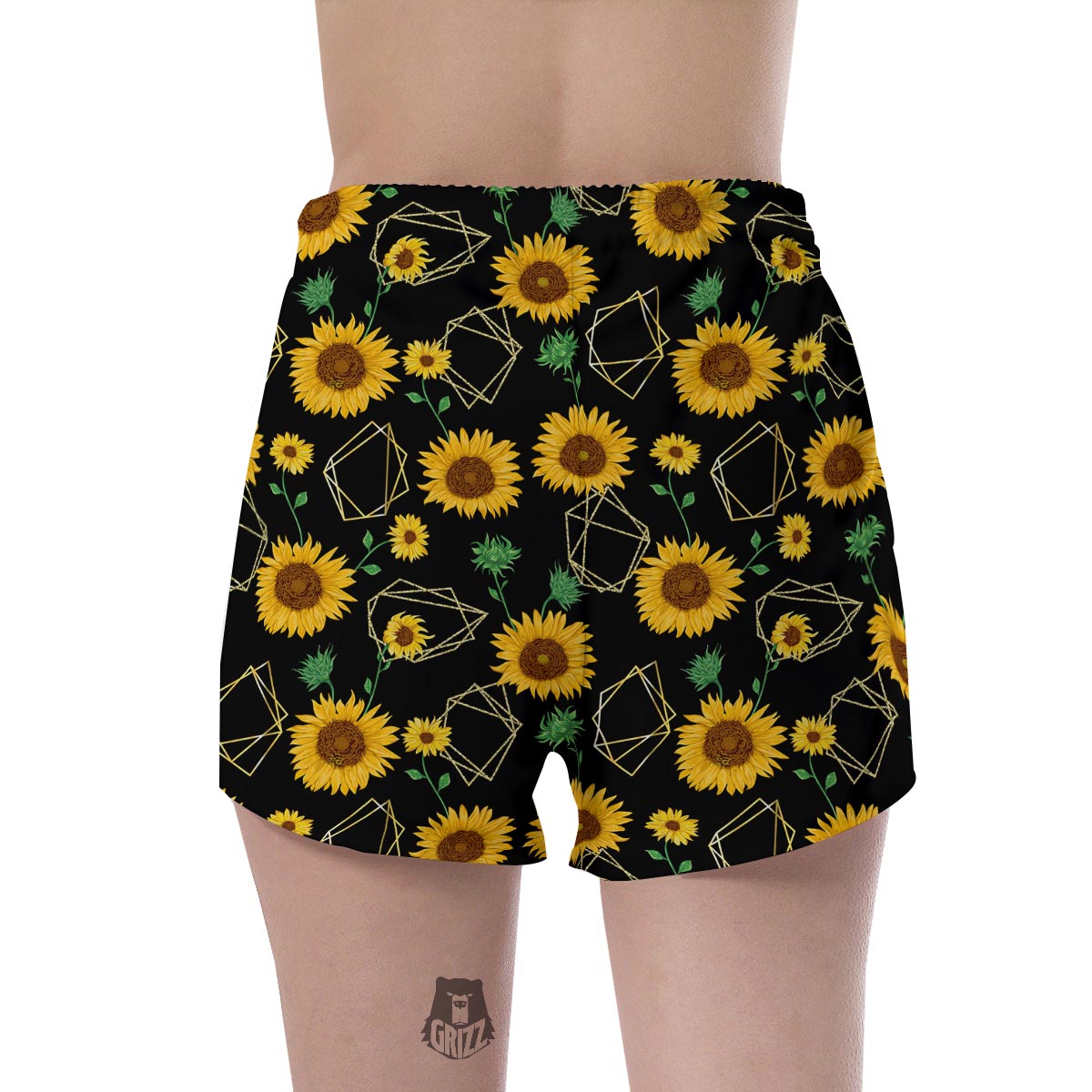 Polygonal Sunflower Women's Shorts-grizzshop