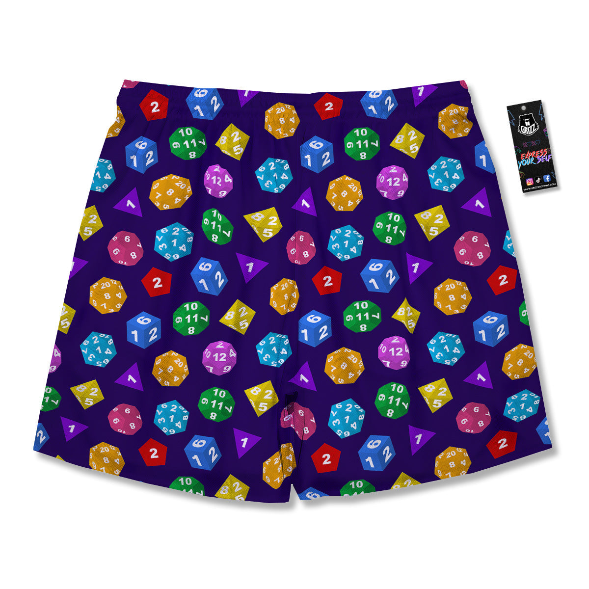 Polyhedron Dice Colorful Print Pattern Men's Running Shorts-grizzshop