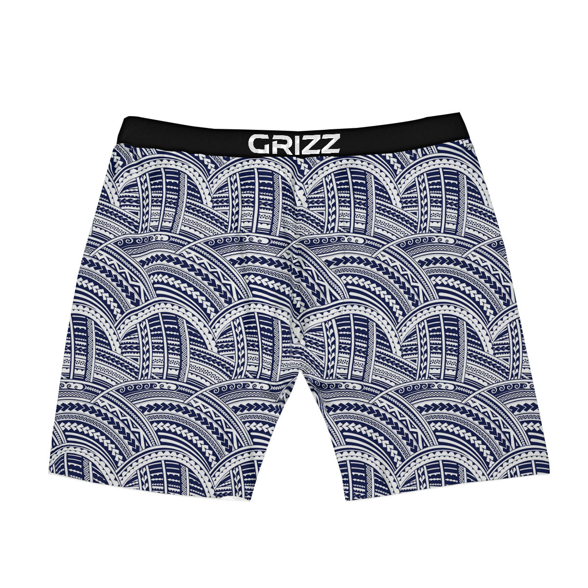 Polynesian Tattoo Blue Maori Print Boxer Briefs-grizzshop