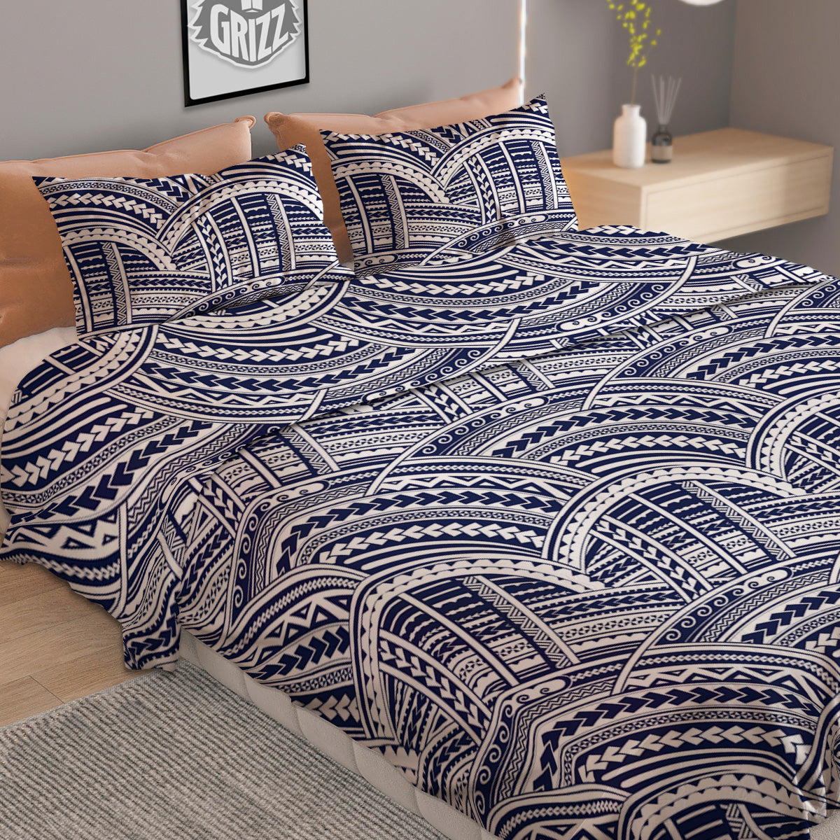 Pentagram Goat Skull Print Duvet Cover Bedding Set