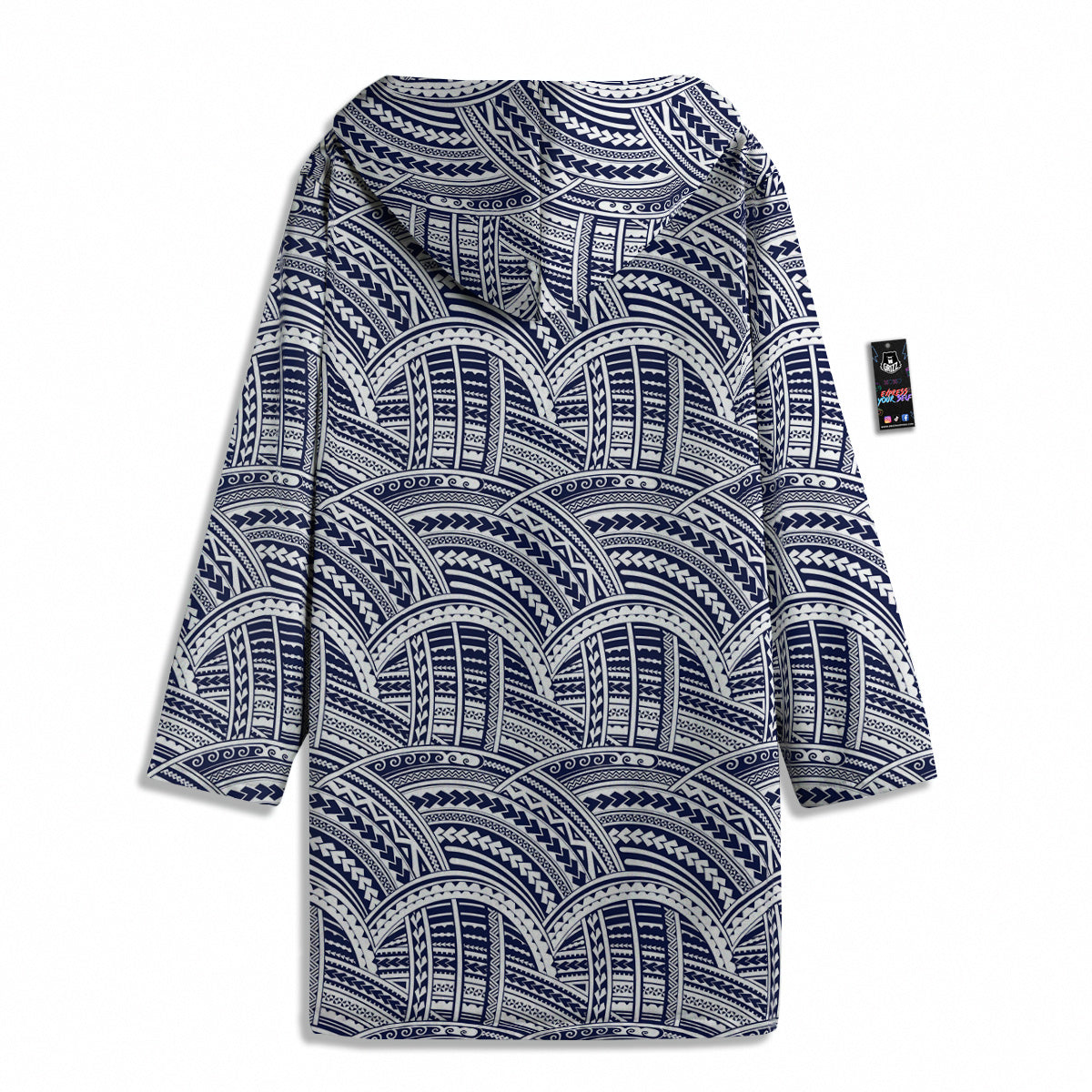 Polynesian Tattoo Blue Maori Print Men's Windbreaker Jacket-grizzshop