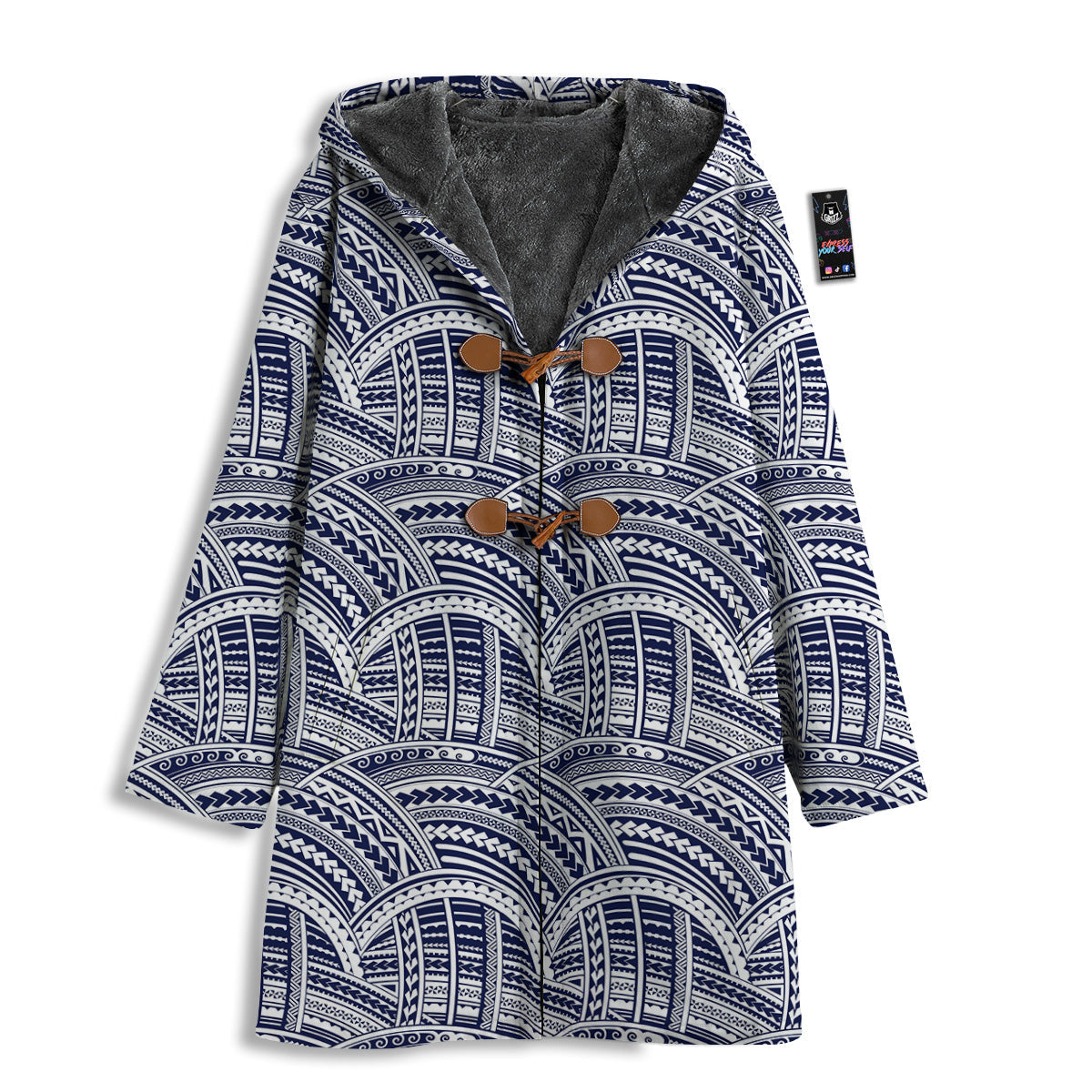 Polynesian Tattoo Blue Maori Print Men's Windbreaker Jacket-grizzshop