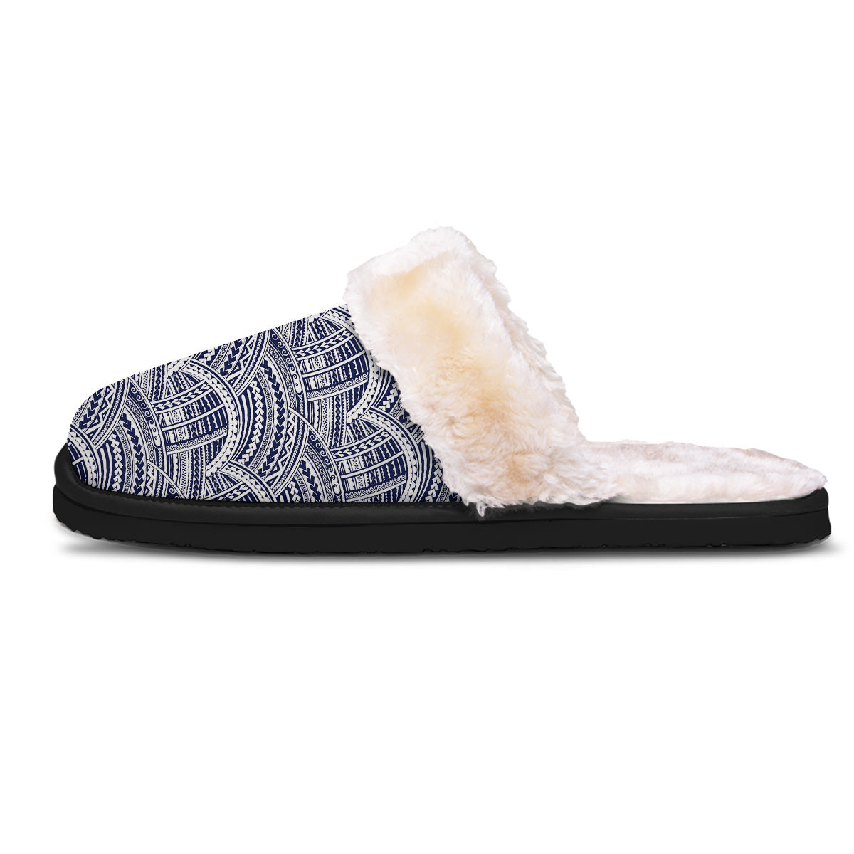 Polynesian Tattoo Blue Maori Print Slippers-grizzshop
