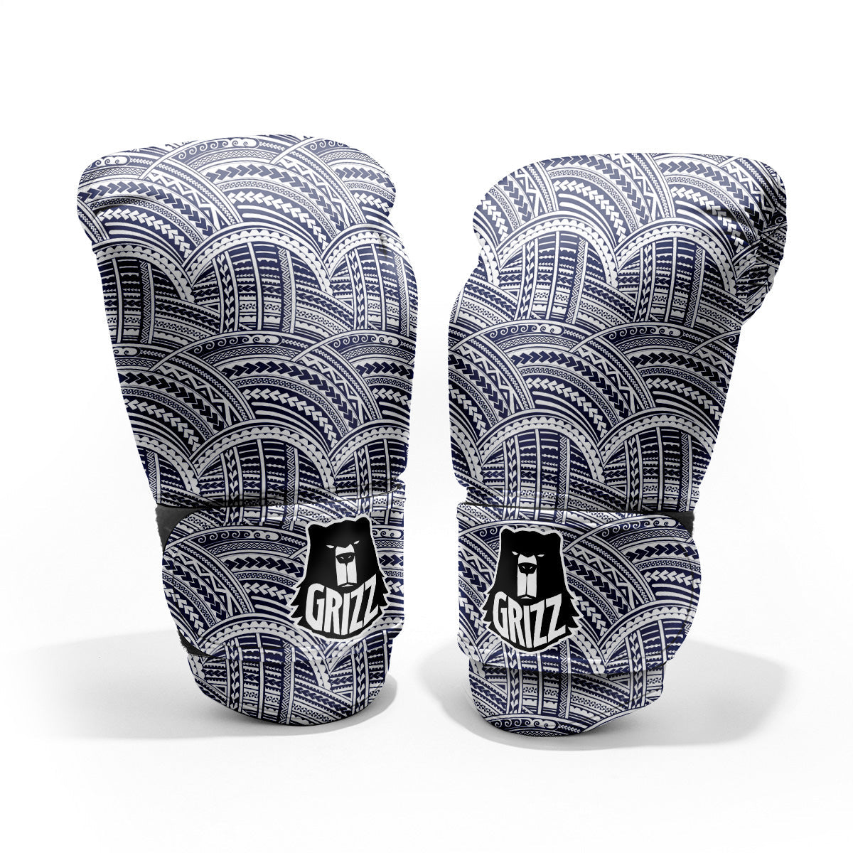 Polynesian Tattoo Blue Maori Print Pro Boxing Glove